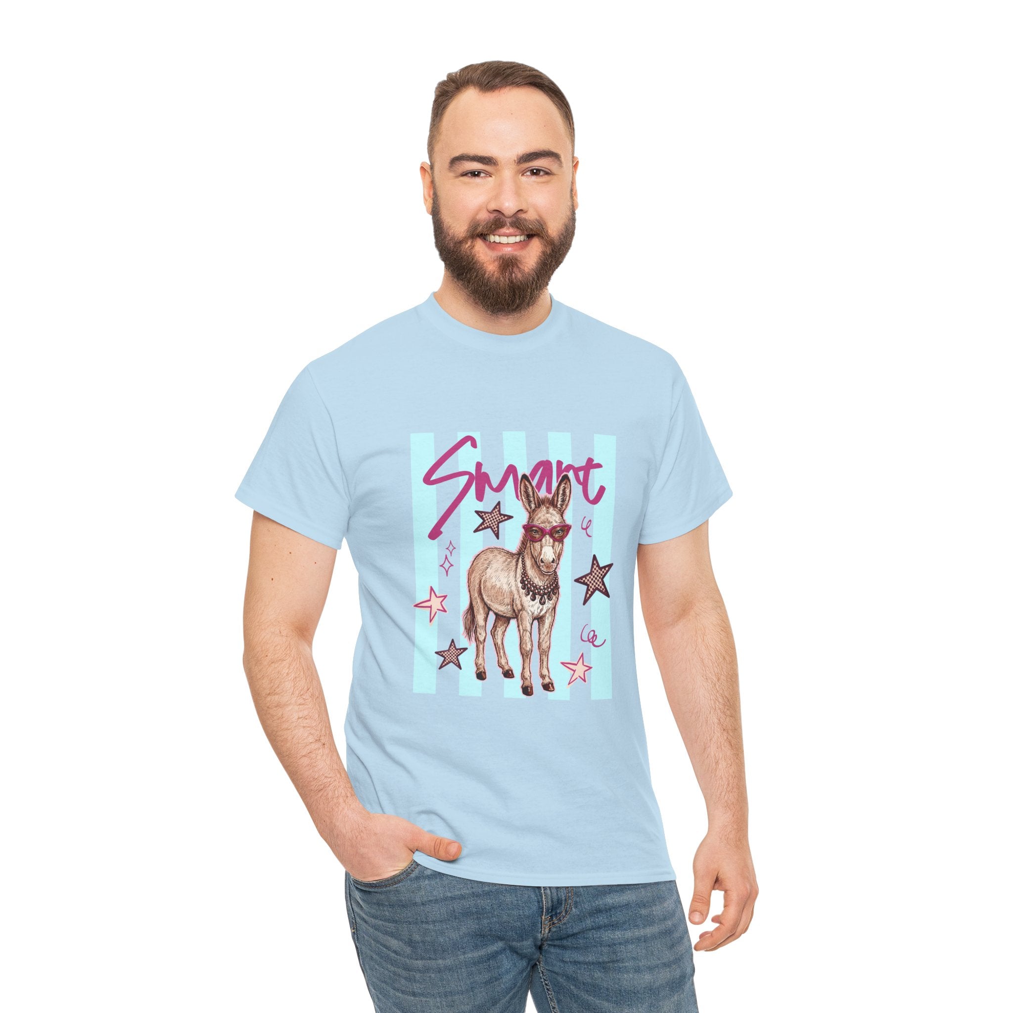 Donkey 'Smart' Graphic Tee — Cute Retro Animal Shirt