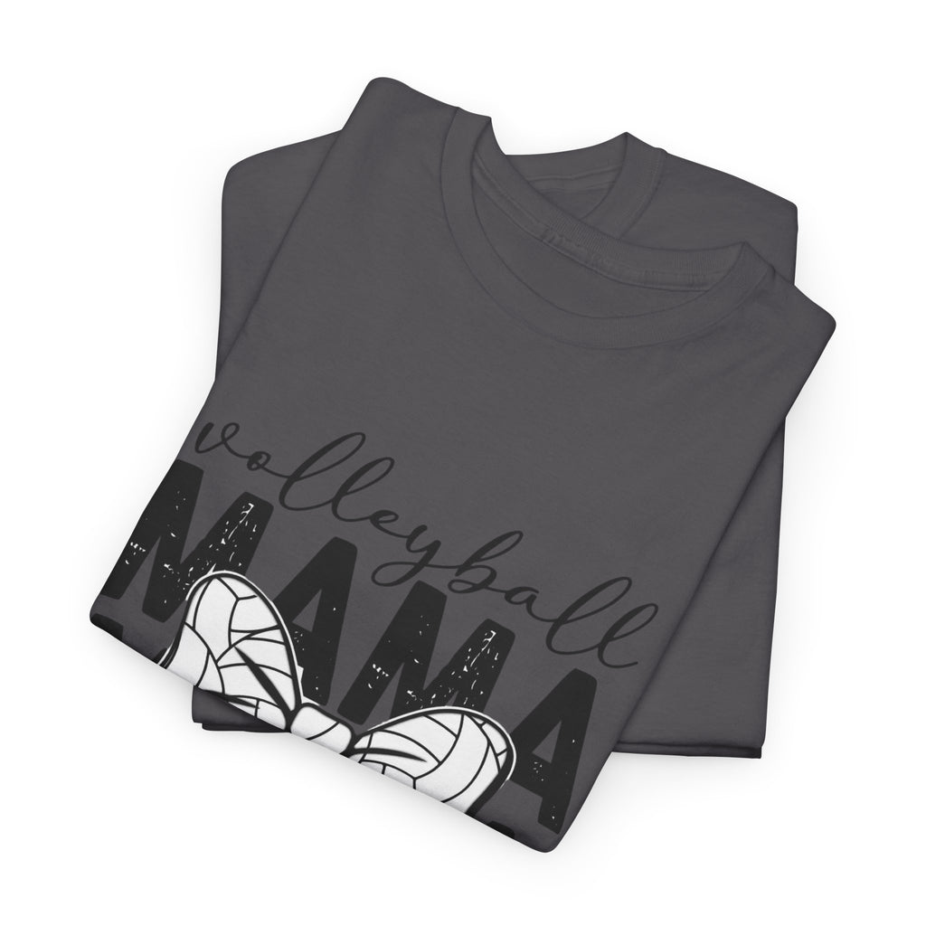 Volleyball Mama T-Shirt — Sporty Mom Graphic Tee with Volleyball Bow