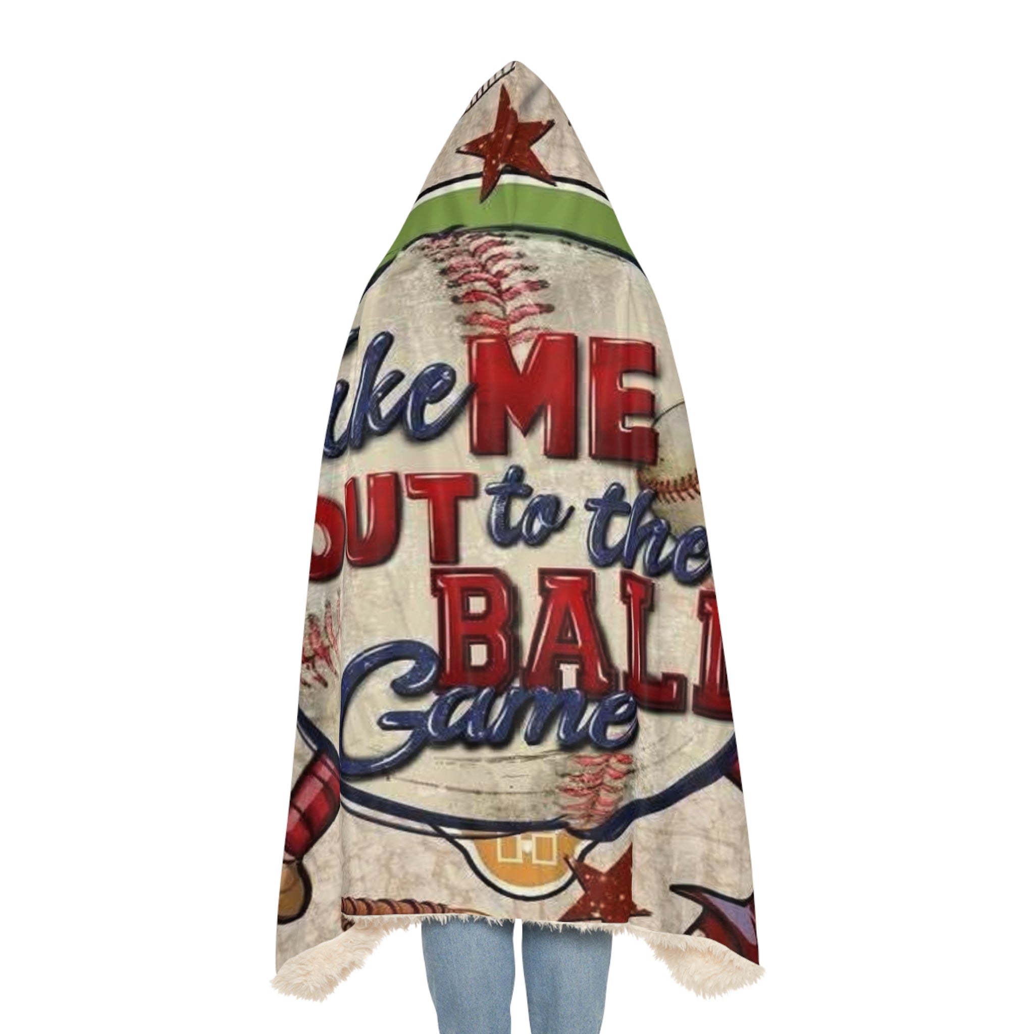 Baseball 'Take Me Out to the Ball Game' Hooded Snuggle Blanket