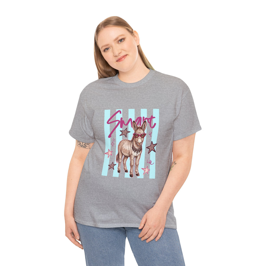 Donkey 'Smart' Graphic Tee — Cute Retro Animal Shirt