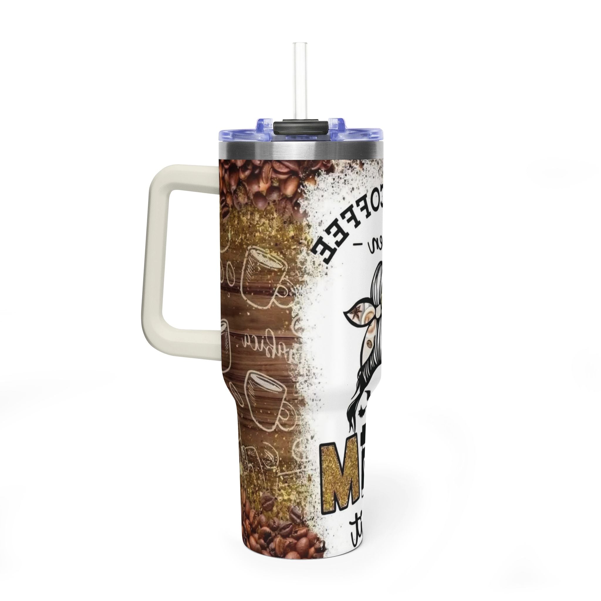 40oz Coffee Mom Tumbler – ‘First Coffee Then Mom’ Vacuum Thermal Travel Cup