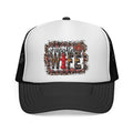 Firefighter Wife Trucker Cap | Leopard Fire Helmet Design