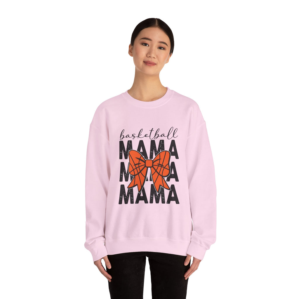 Basketball Mama Sweatshirt — Basketball Bow Mom Crewneck