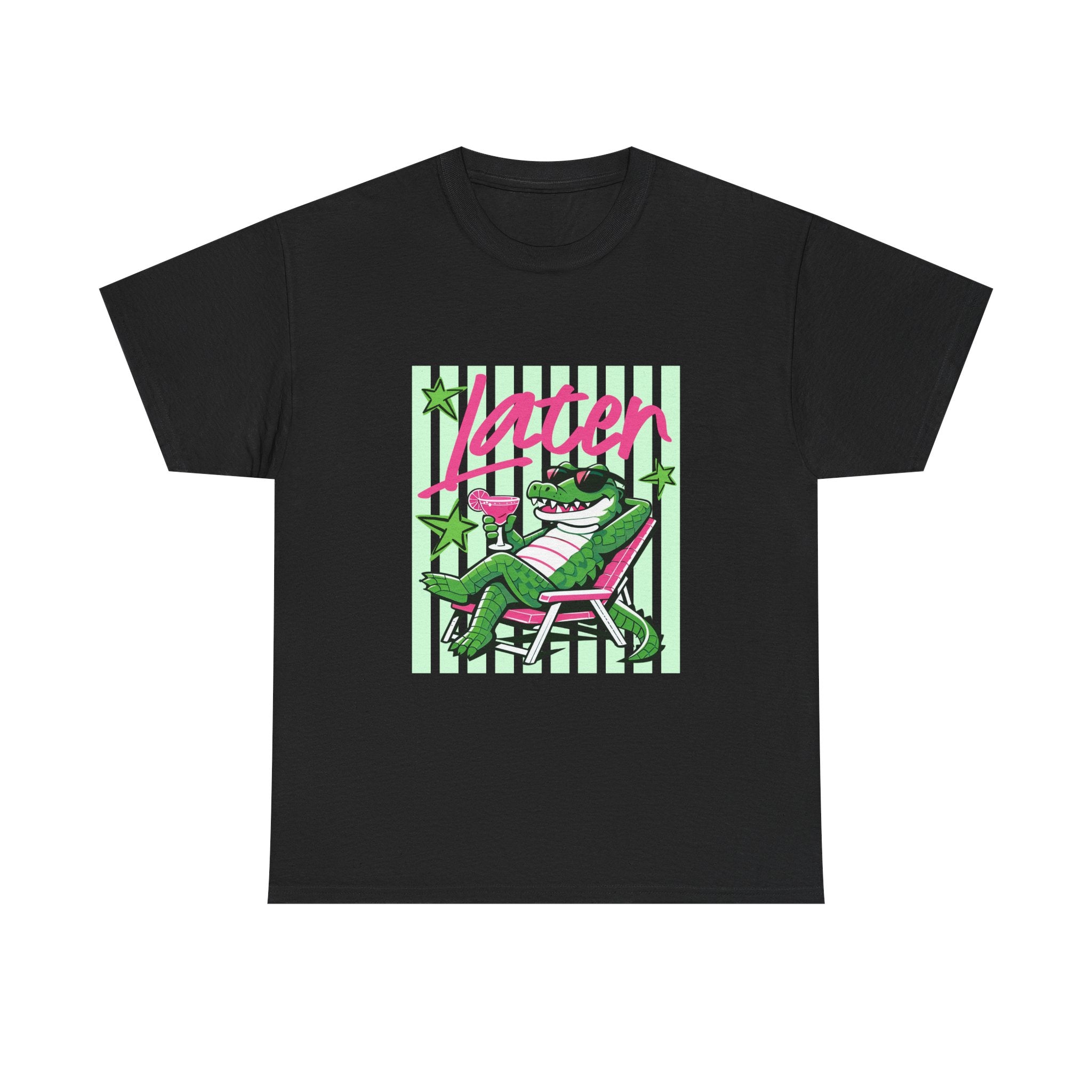 Crocodile Chill Tee — "Later" Lounge Alligator Graphic T-Shirt