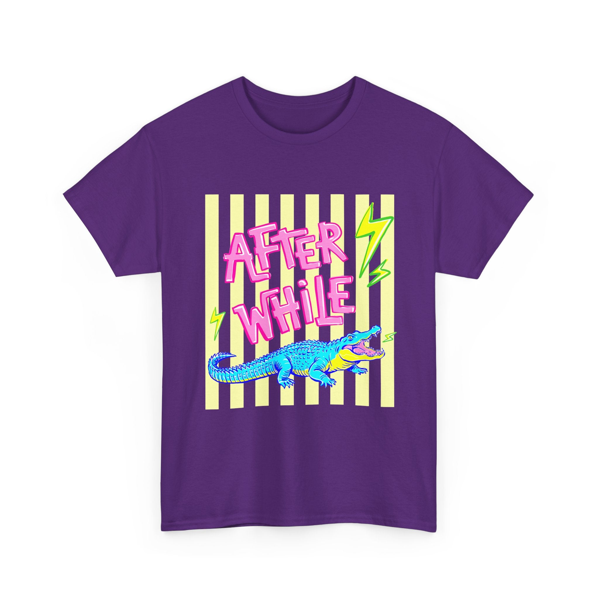 After While Alligator T-Shirt — Retro Neon Graphic Tee