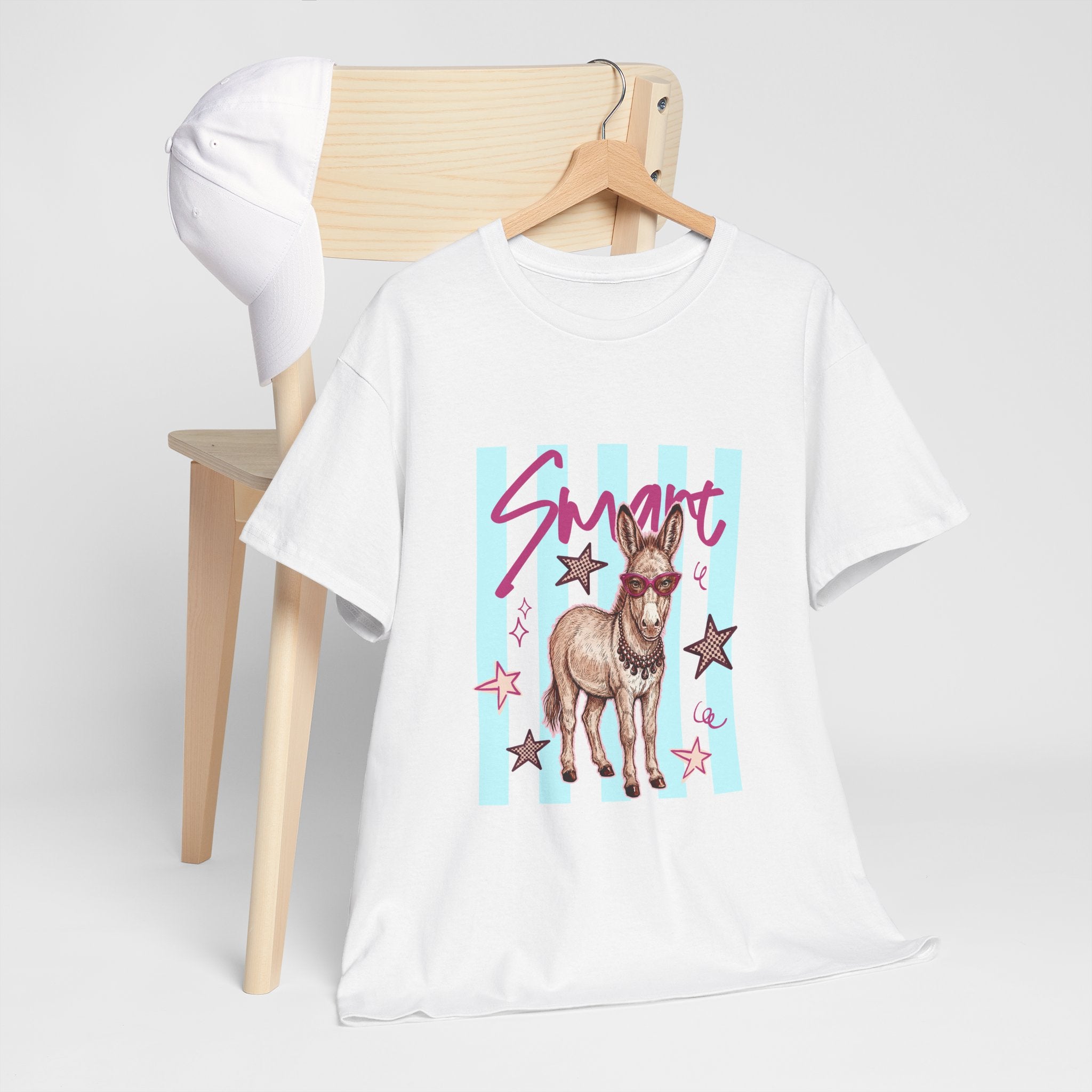 Donkey 'Smart' Graphic Tee — Cute Retro Animal Shirt