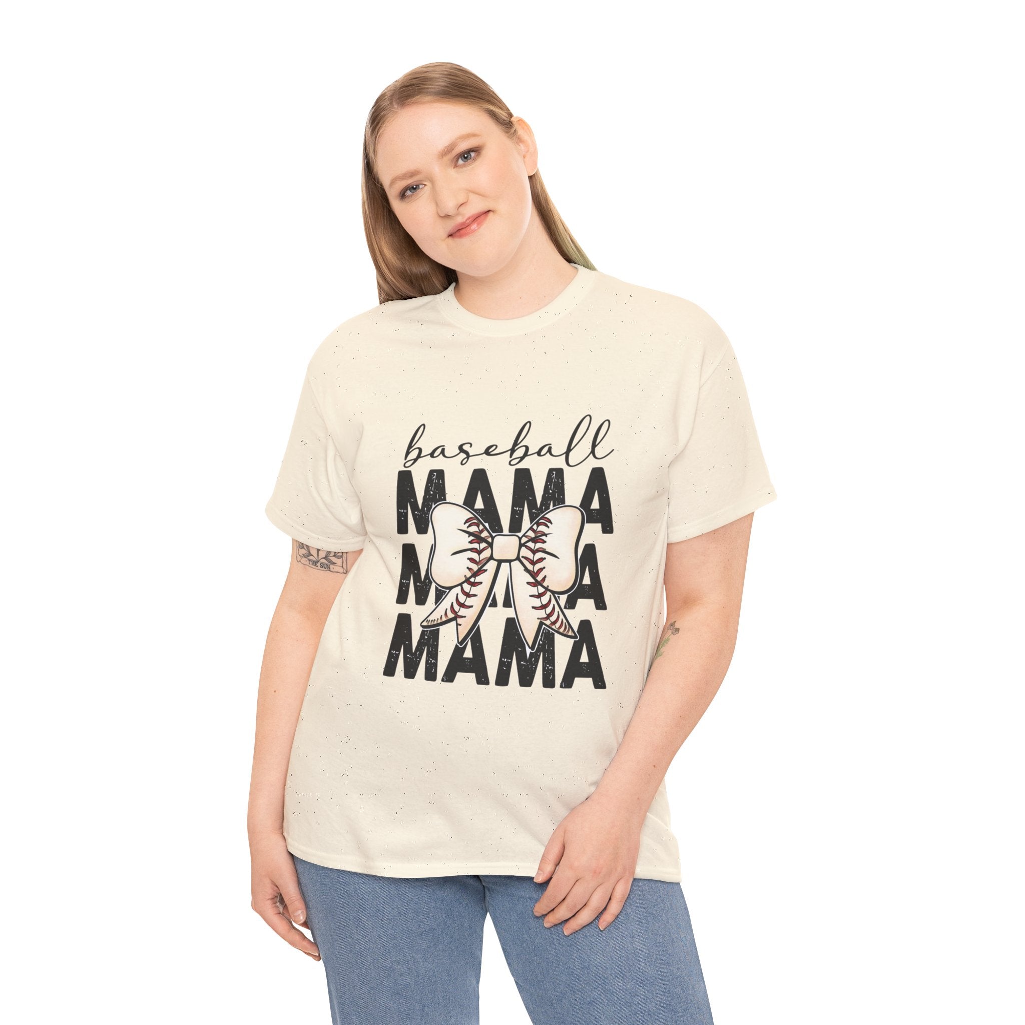 Baseball Mama T-Shirt — Cute Bow Baseball Mom Tee