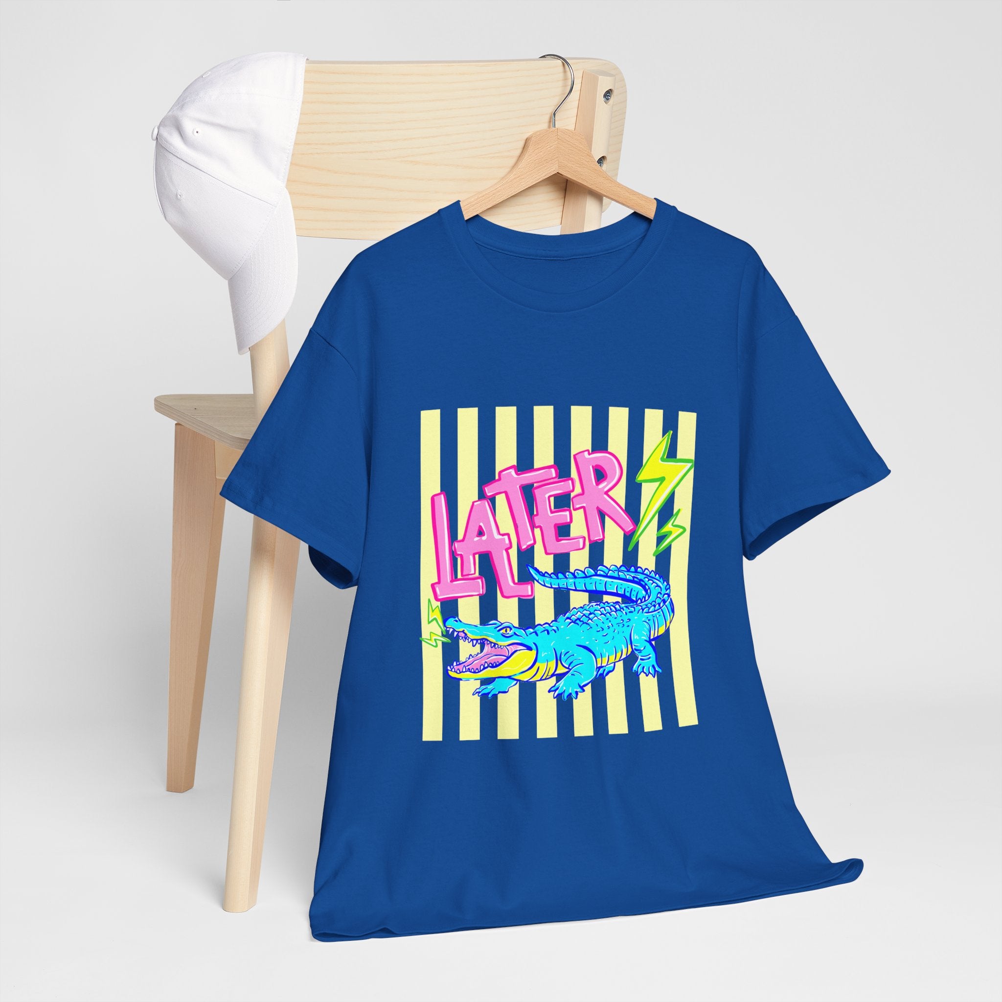 Later Gator Graphic Tee - Neon Retro Alligator Shirt