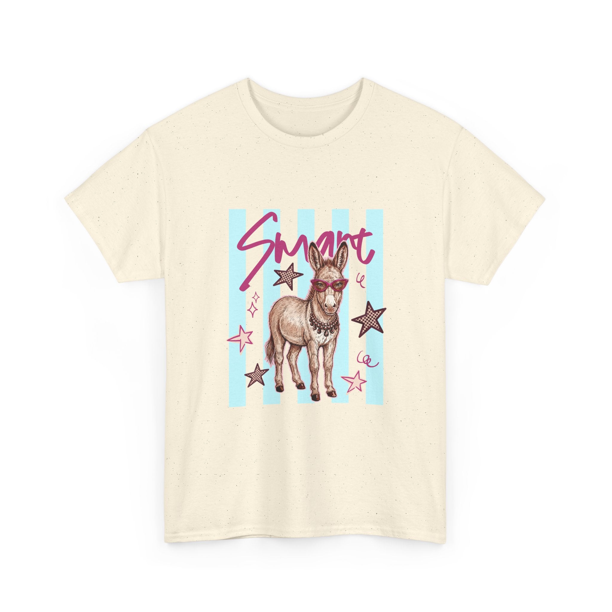 Donkey 'Smart' Graphic Tee — Cute Retro Animal Shirt