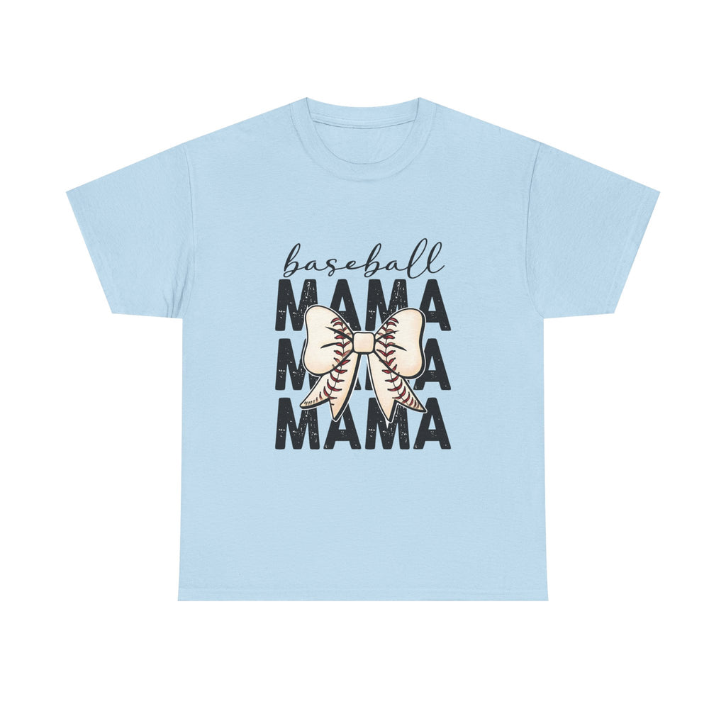Baseball Mama T-Shirt — Cute Bow Baseball Mom Tee