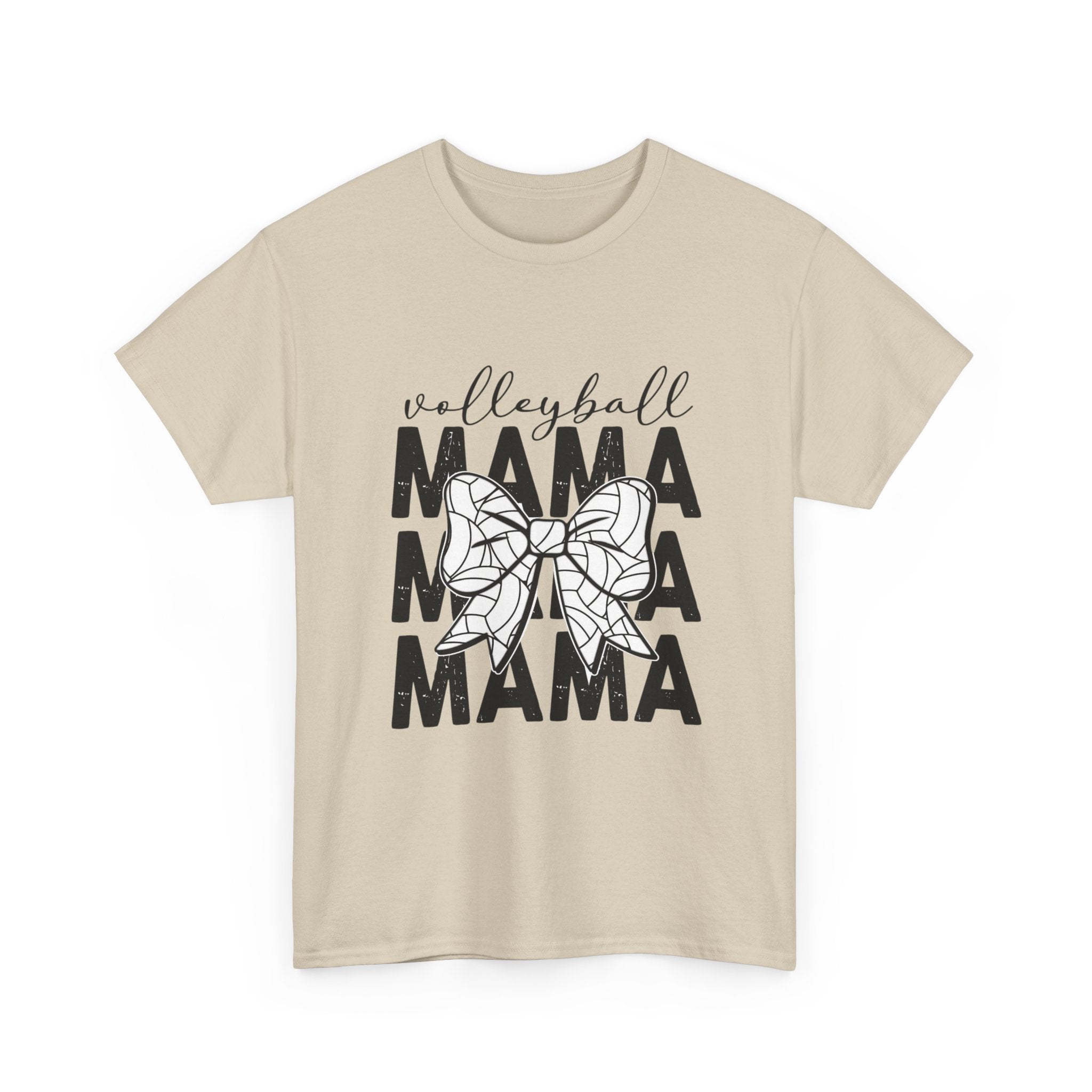 Volleyball Mama T-Shirt — Sporty Mom Graphic Tee with Volleyball Bow
