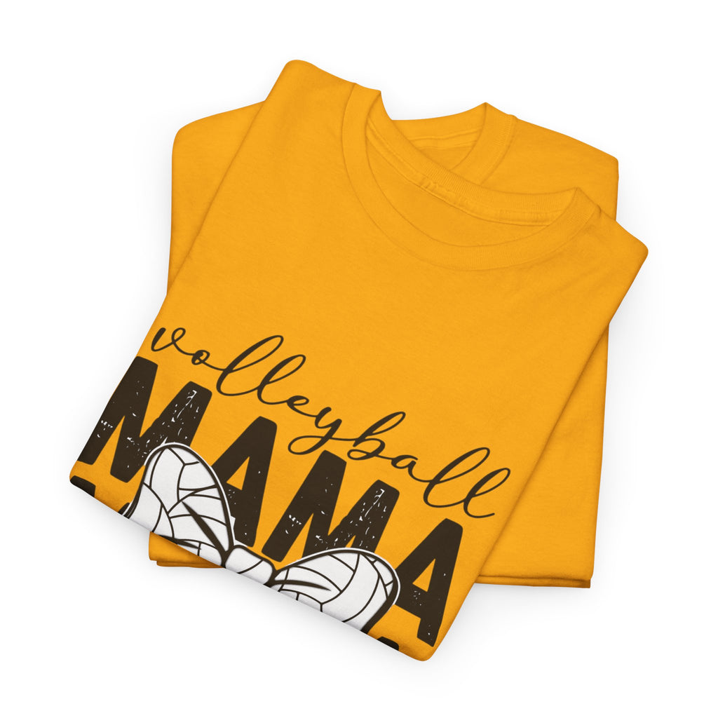 Volleyball Mama T-Shirt — Sporty Mom Graphic Tee with Volleyball Bow