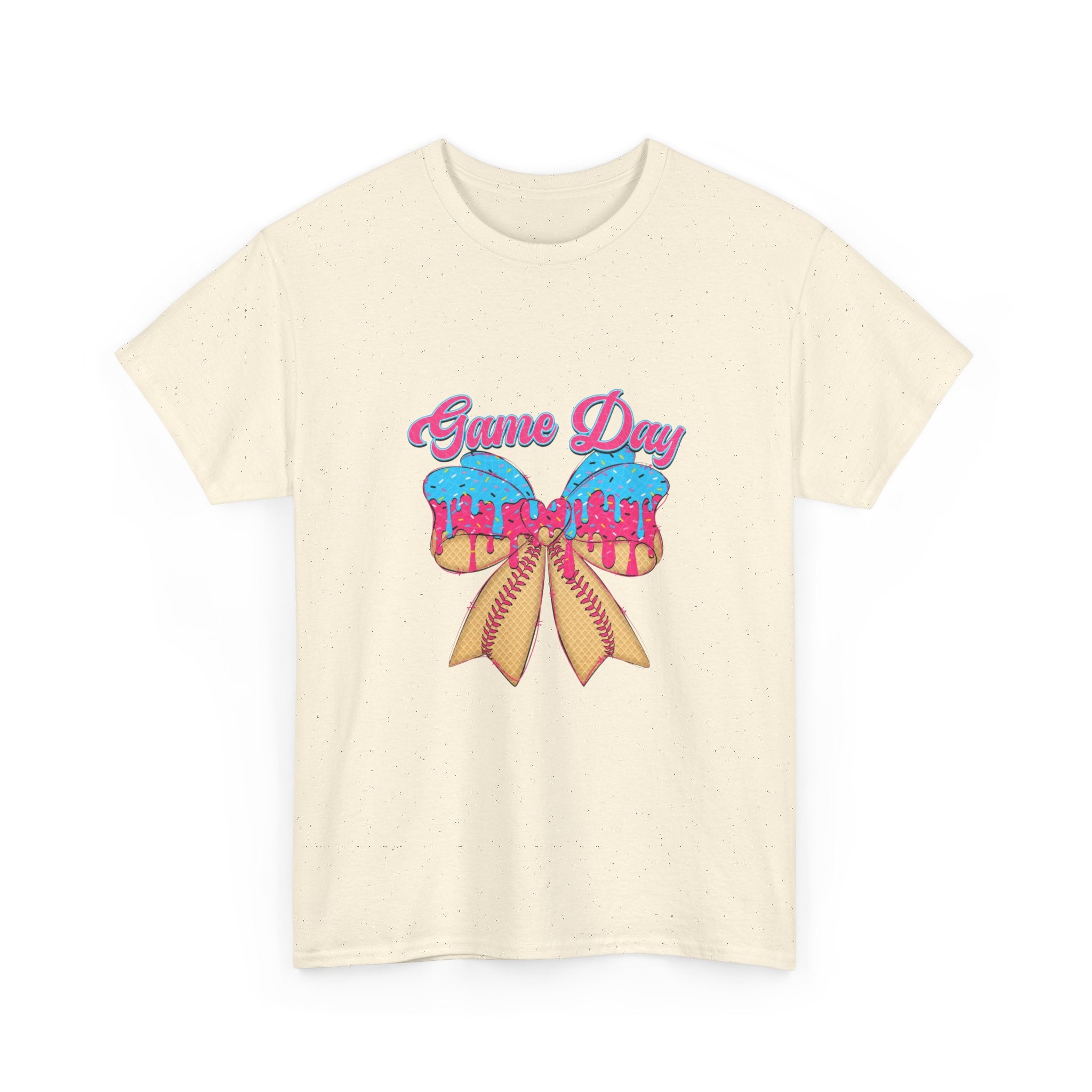 Game Day Cheer T-Shirt — Pink & Blue Pom Pom Cheerleading Tee