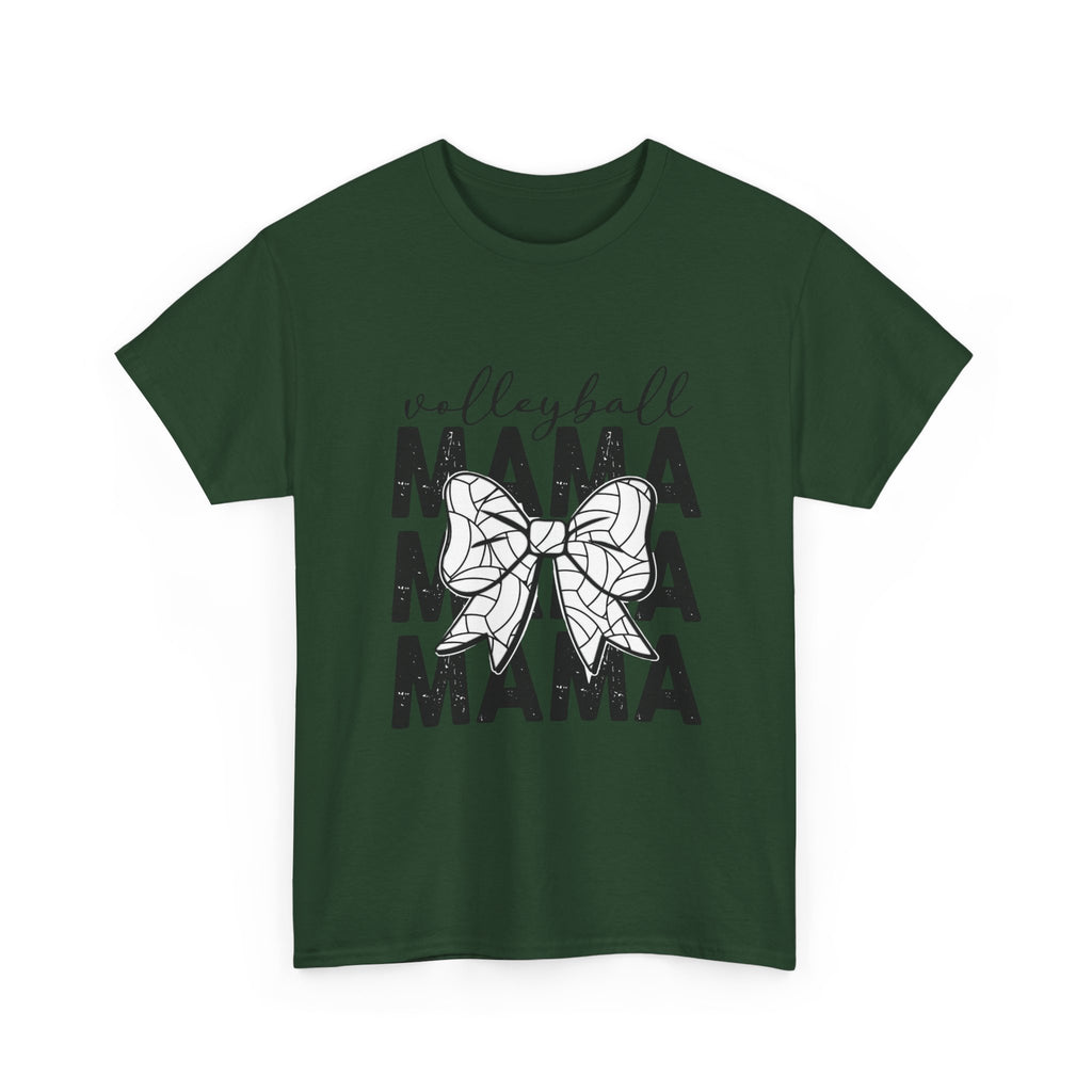 Volleyball Mama T-Shirt — Sporty Mom Graphic Tee with Volleyball Bow