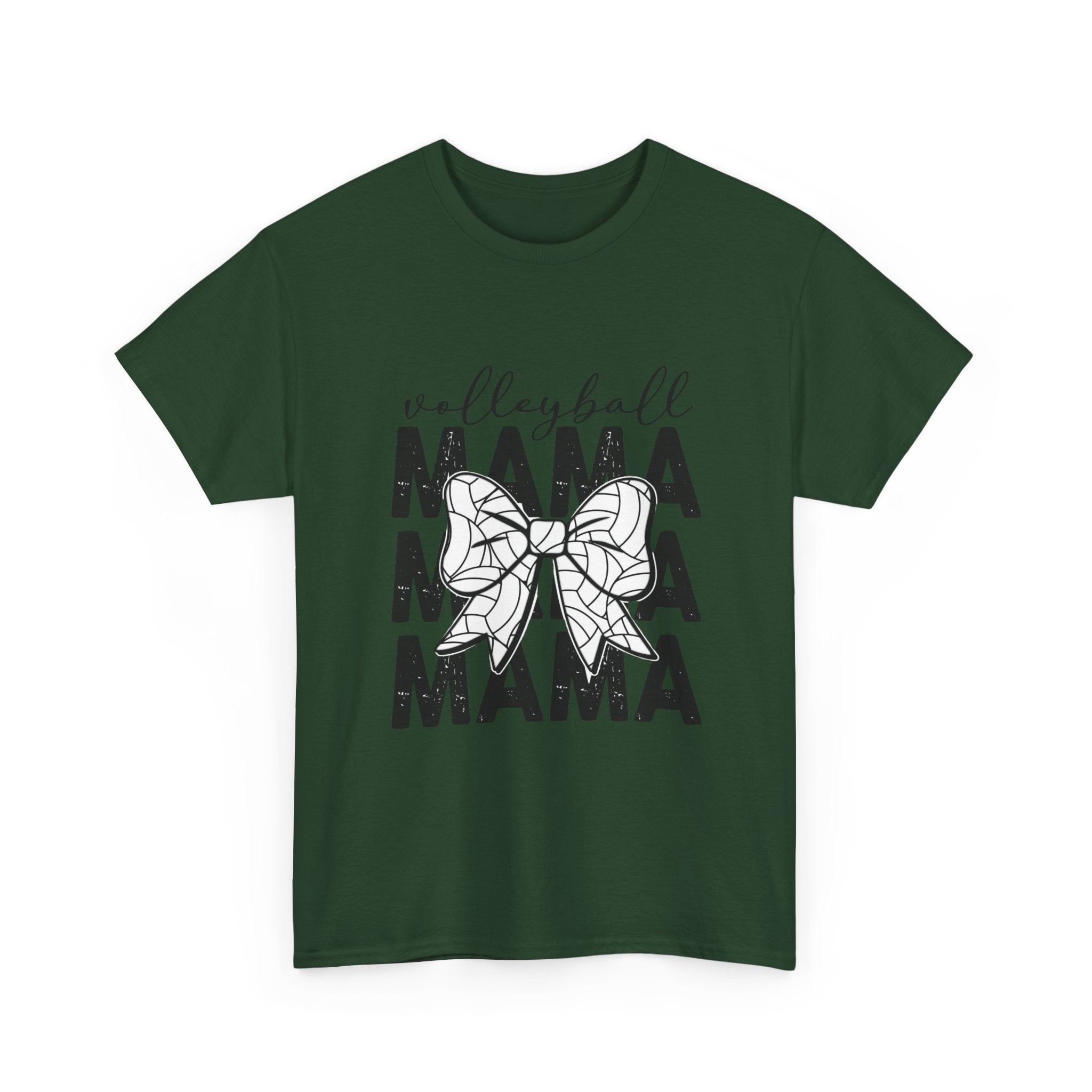 Volleyball Mama T-Shirt — Sporty Mom Graphic Tee with Volleyball Bow
