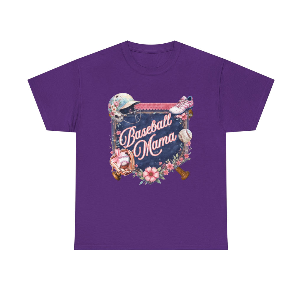 Baseball Mama T-Shirt — Floral Softball/Baseball Mom Tee
