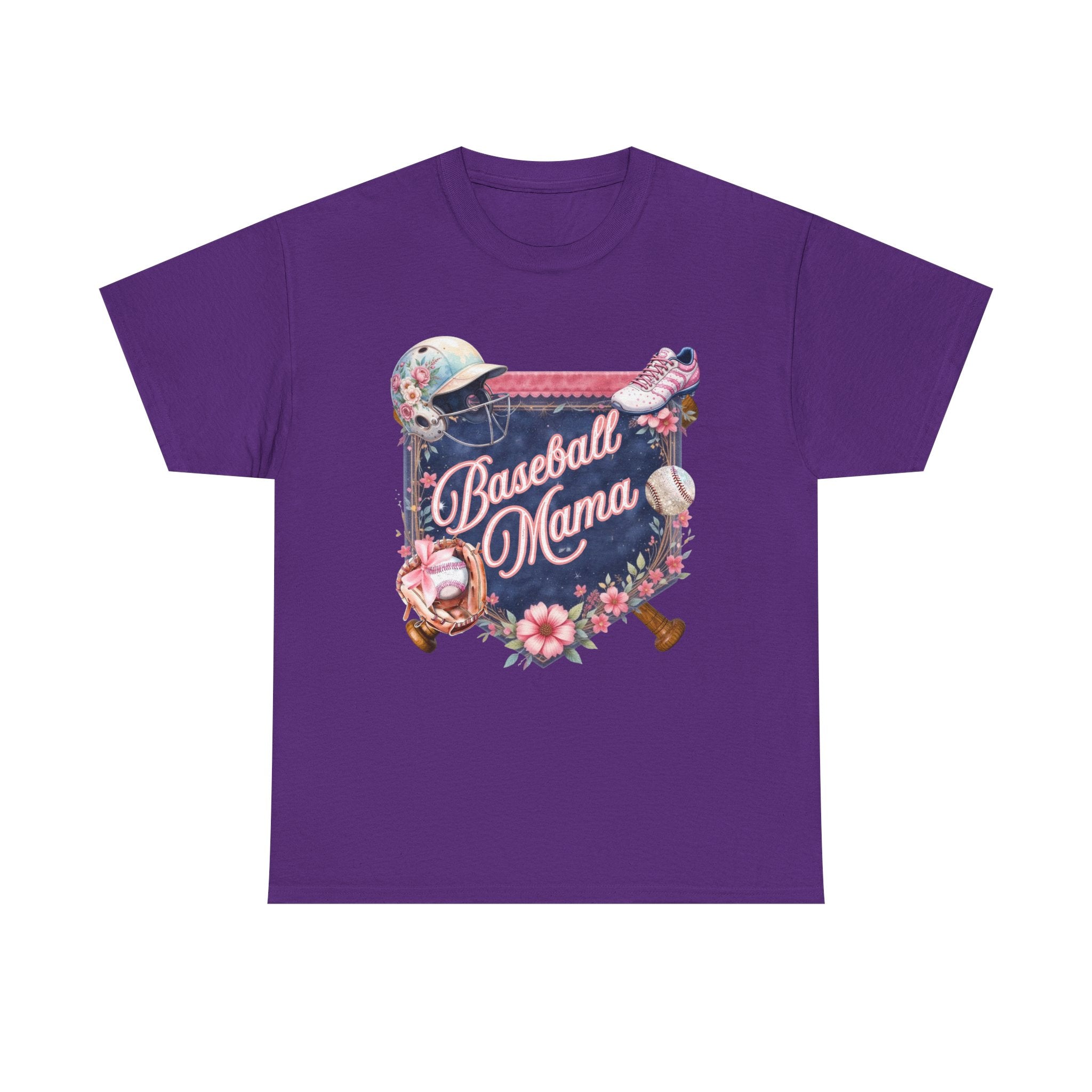 Baseball Mama T-Shirt — Floral Softball/Baseball Mom Tee
