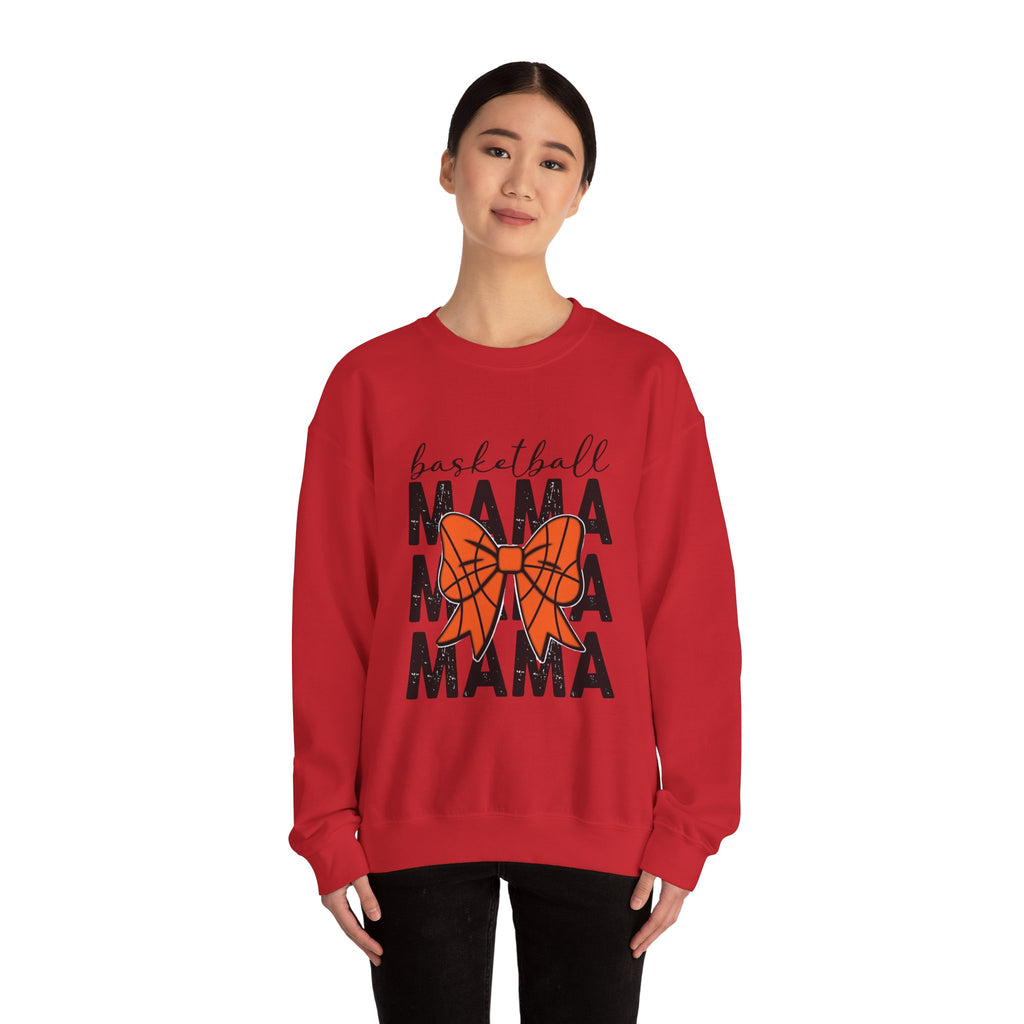 Basketball Mama Sweatshirt — Basketball Bow Mom Crewneck