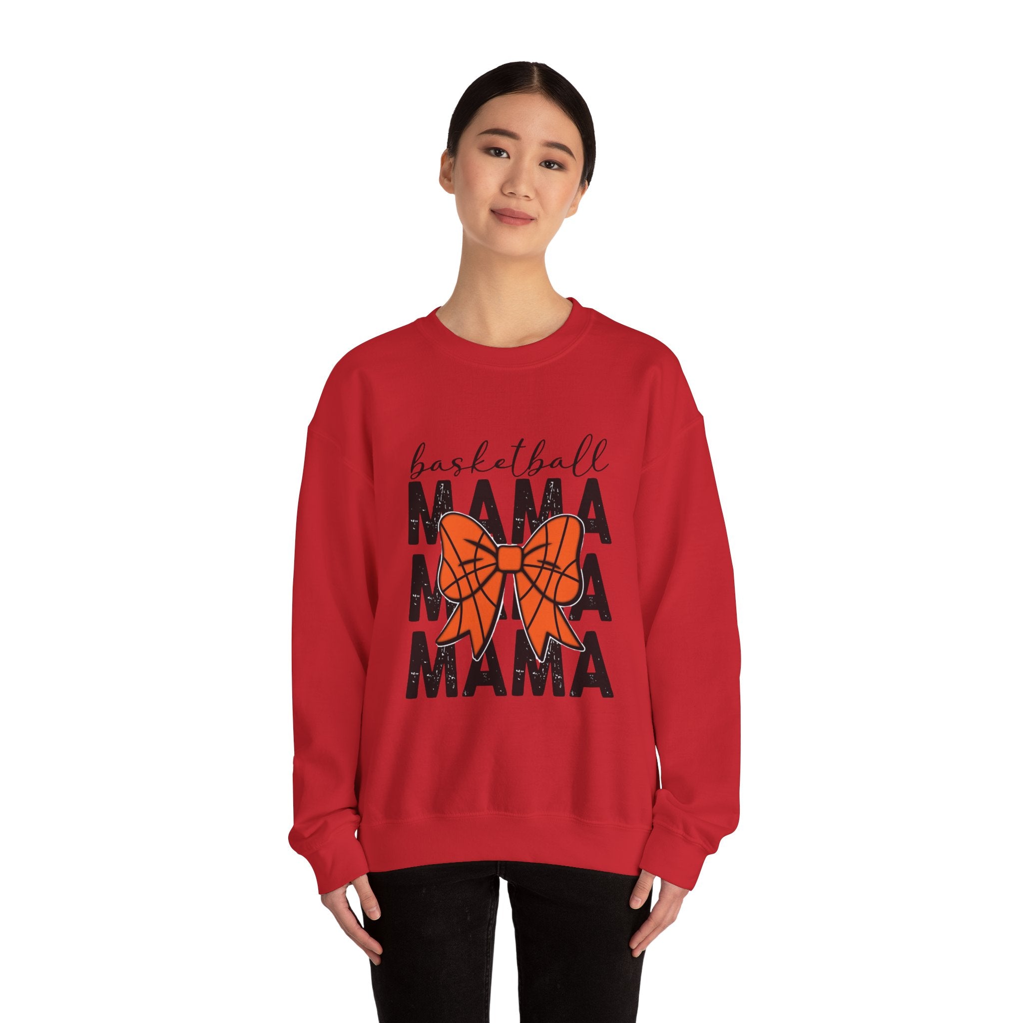 Basketball Mama Sweatshirt — Basketball Bow Mom Crewneck