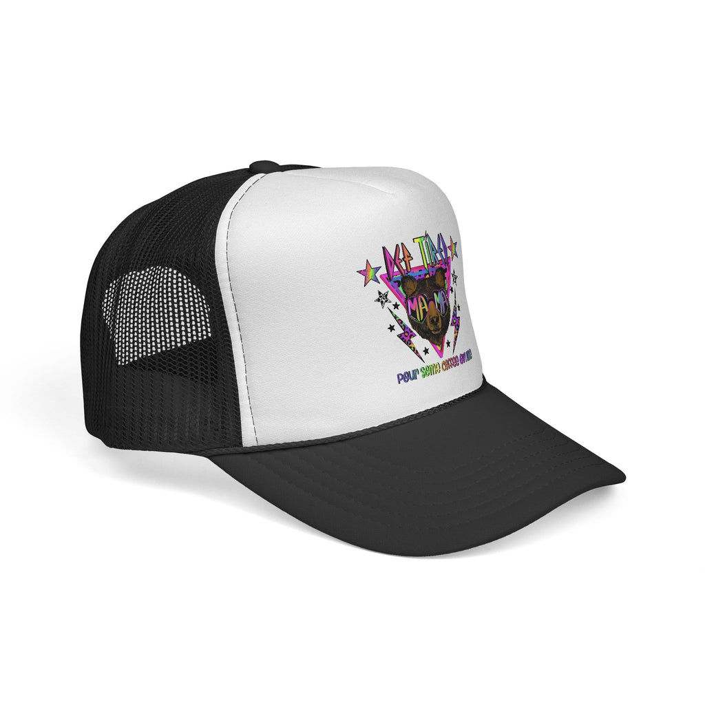 Neon Mountain Bear Trucker Cap | Retro Stars Graphic Trucker Cap