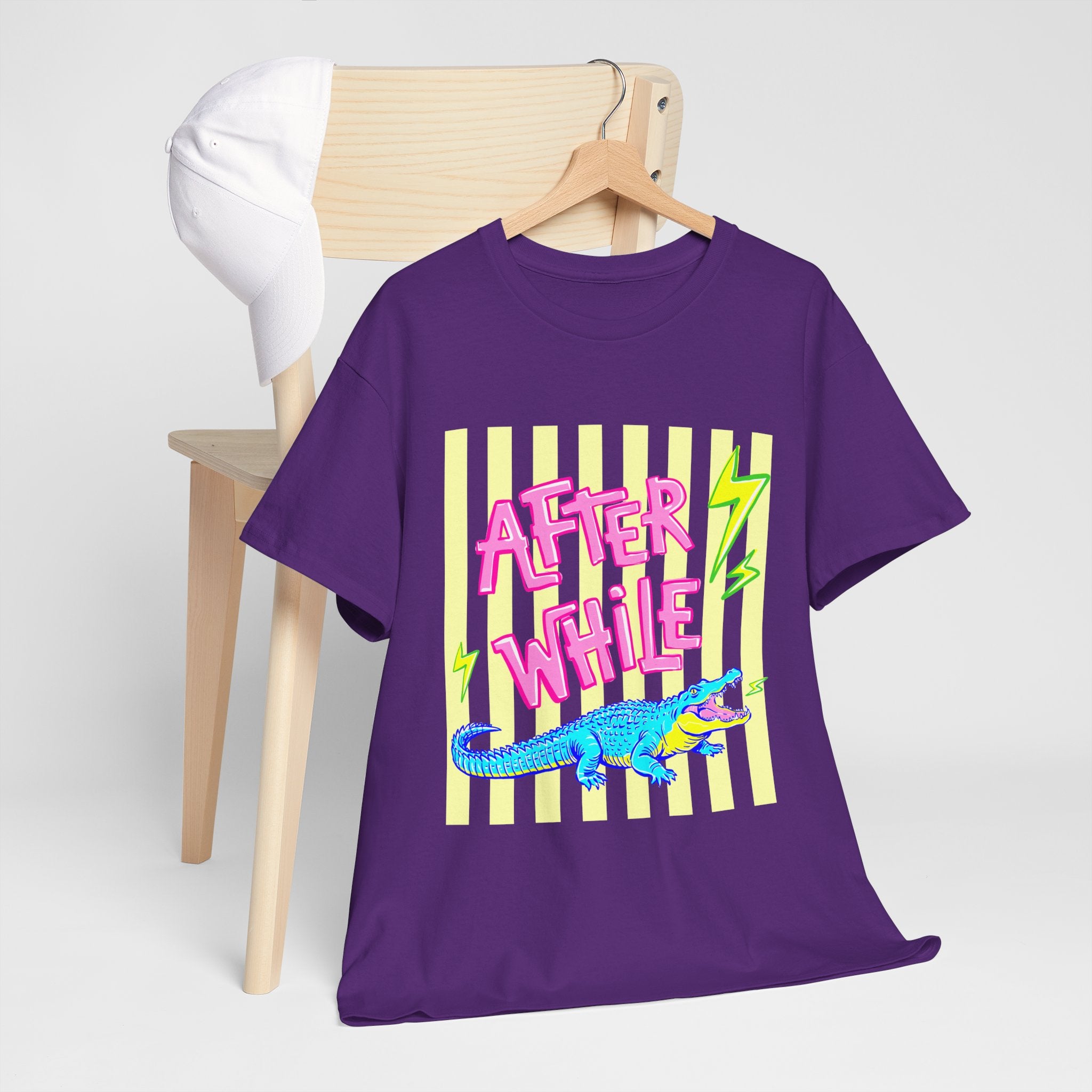 After While Alligator T-Shirt — Retro Neon Graphic Tee