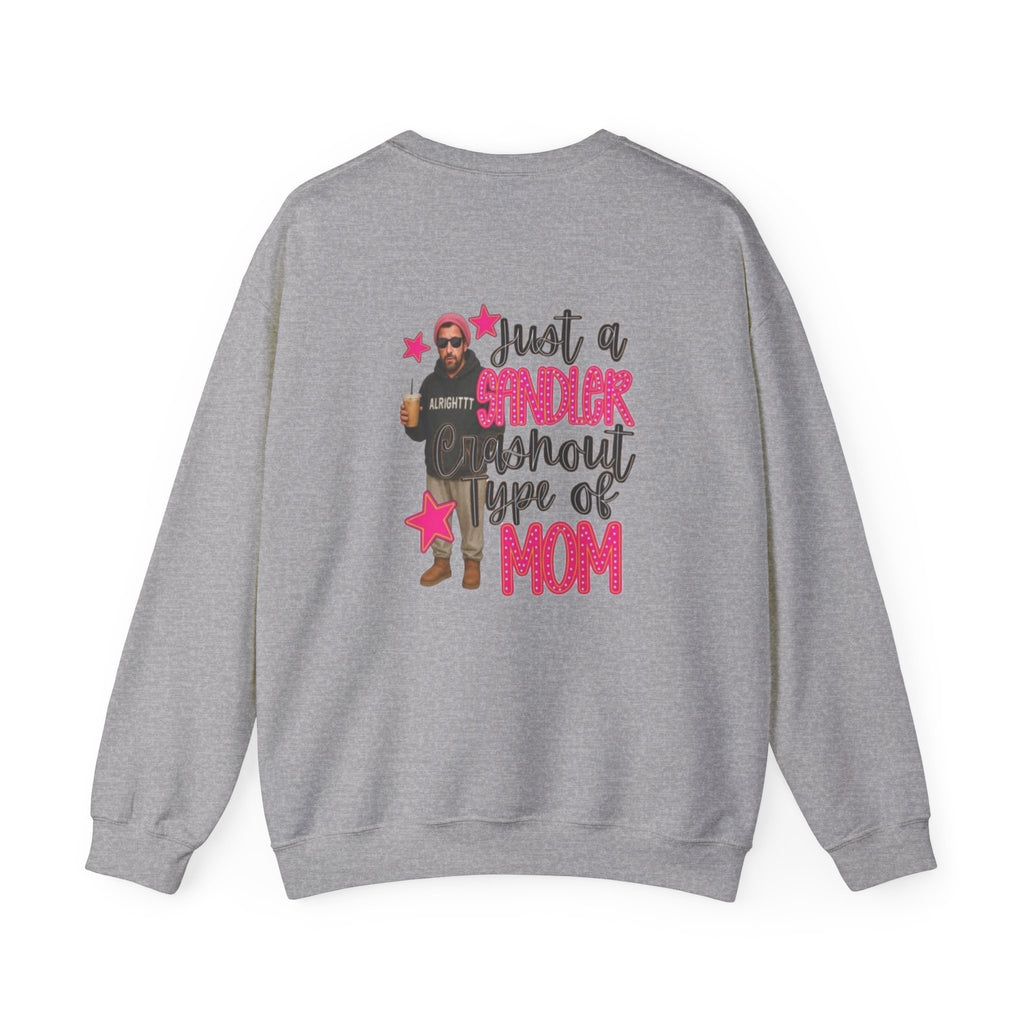 Crewneck Sweatshirt — “Just a Tinder Swiper Short Type of Mom” Funny Mom Graphic