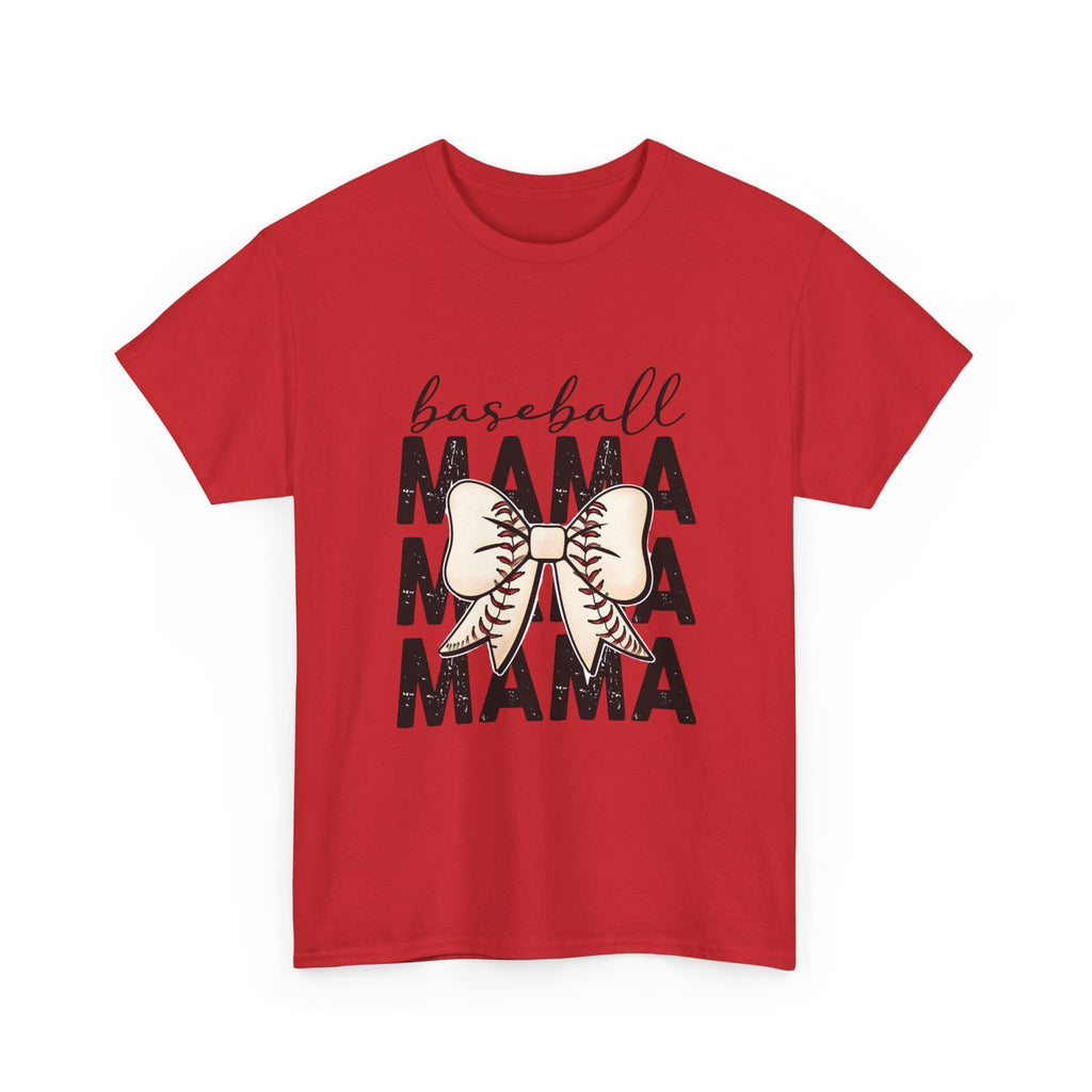 Baseball Mama T-Shirt — Cute Bow Baseball Mom Tee