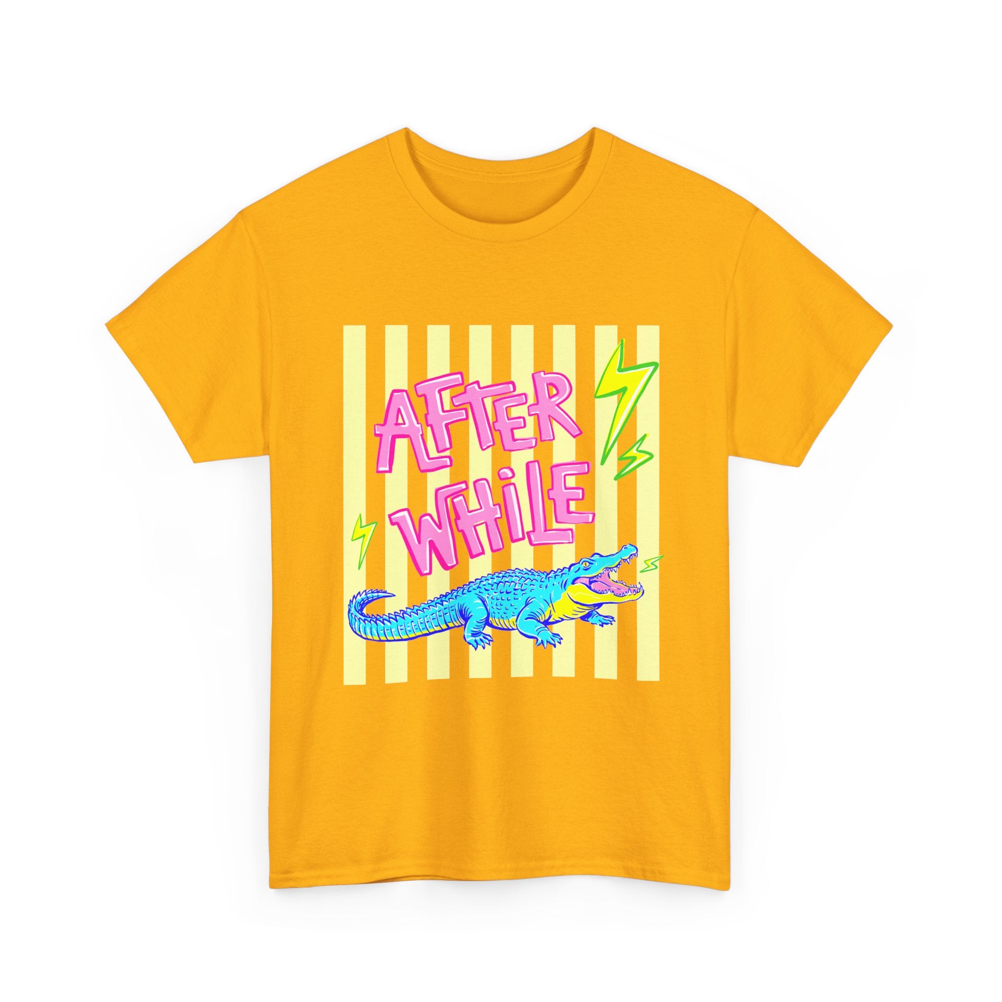 After While Alligator T-Shirt — Retro Neon Graphic Tee