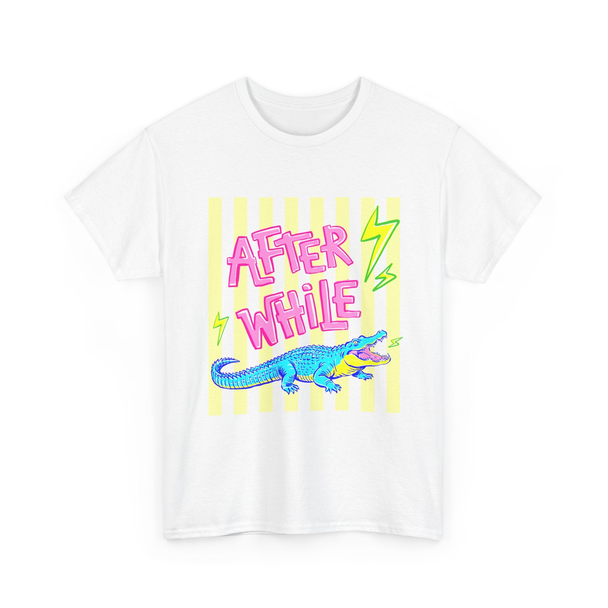 After While Alligator T-Shirt — Retro Neon Graphic Tee