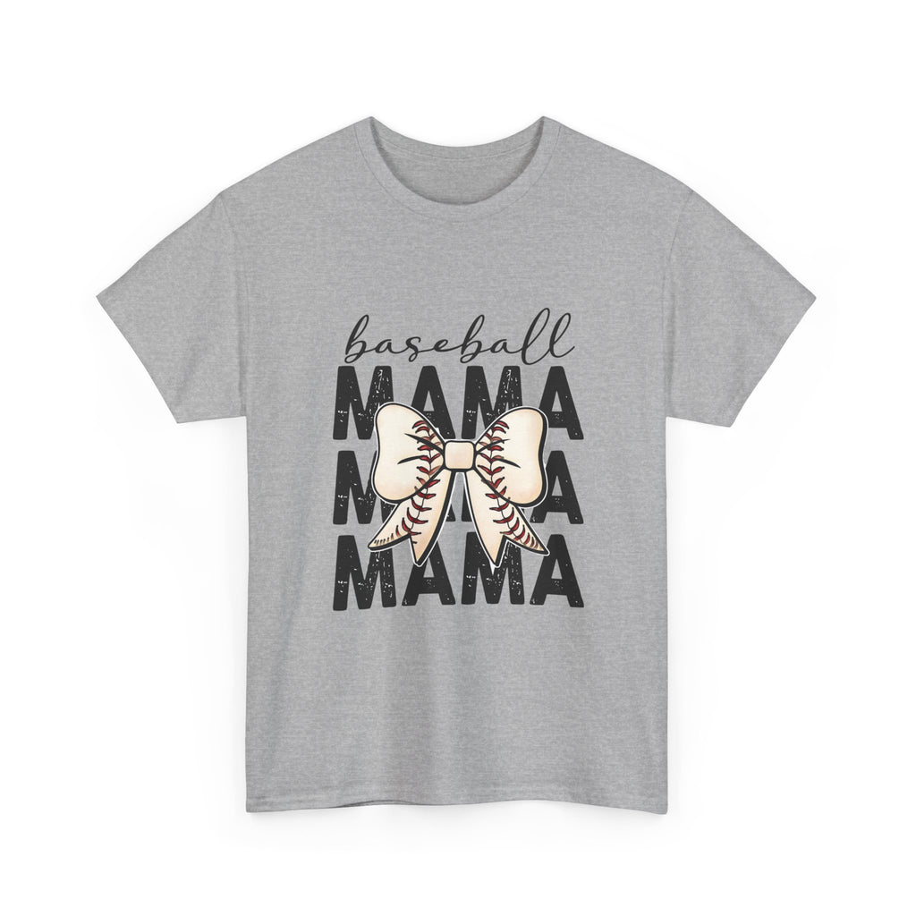 Baseball Mama T-Shirt — Cute Bow Baseball Mom Tee