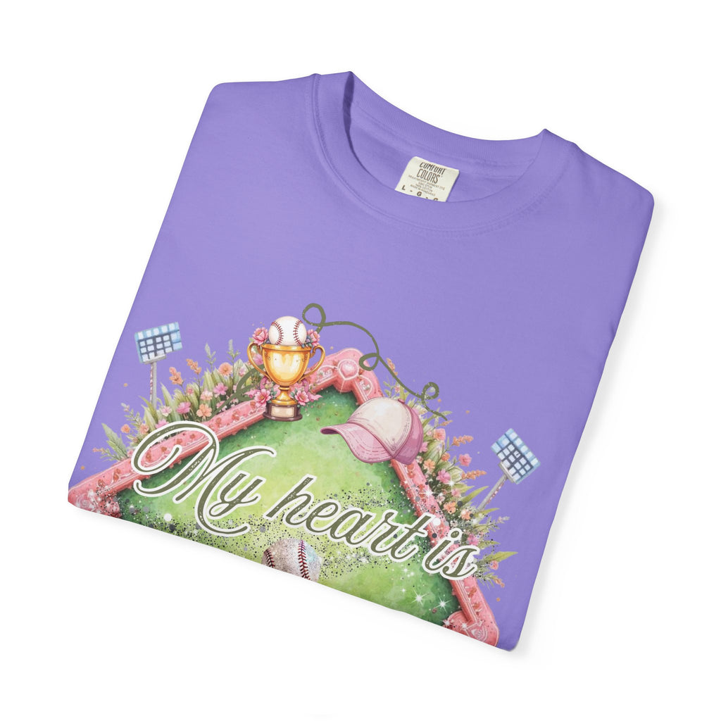 Baseball Field Floral T-Shirt — "My Heart's on That Field"