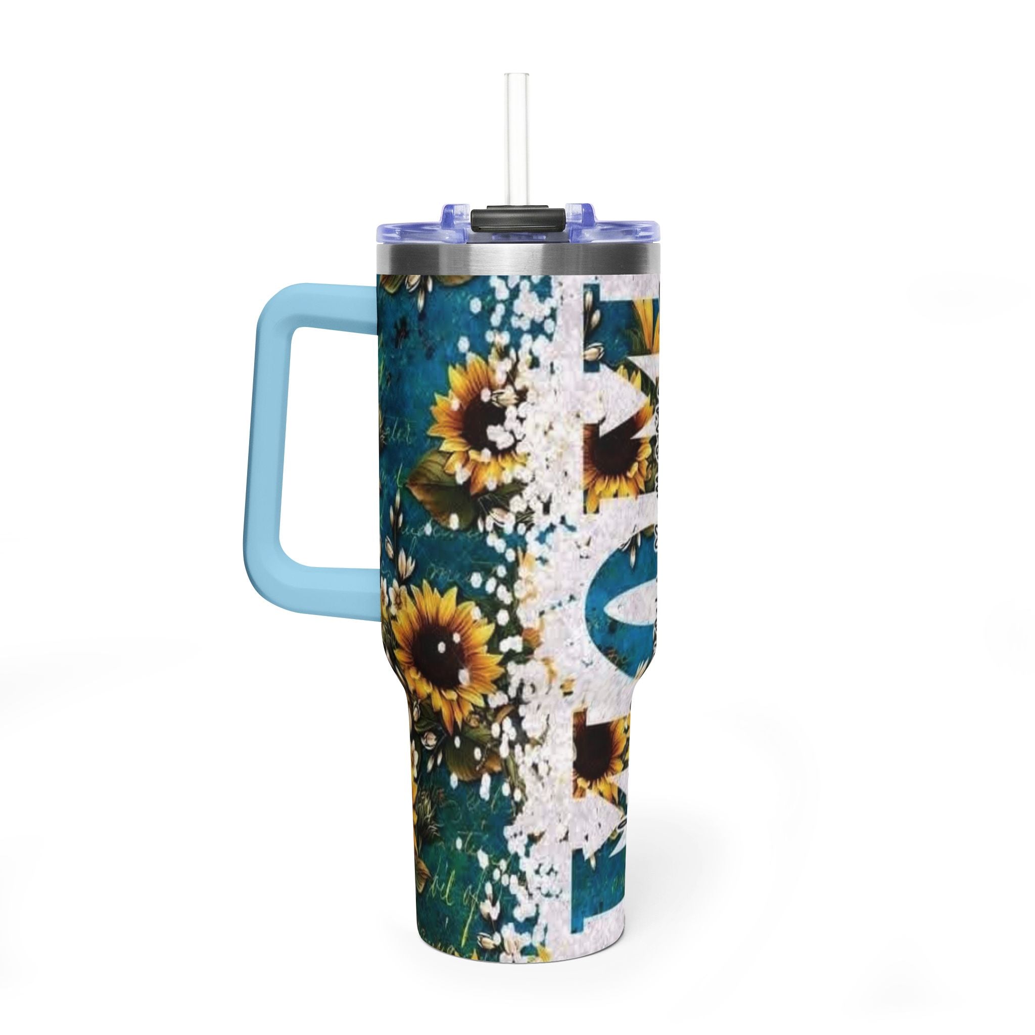 40oz Tumbler — 'You are my sunshine' Sunflower Vacuum Mug