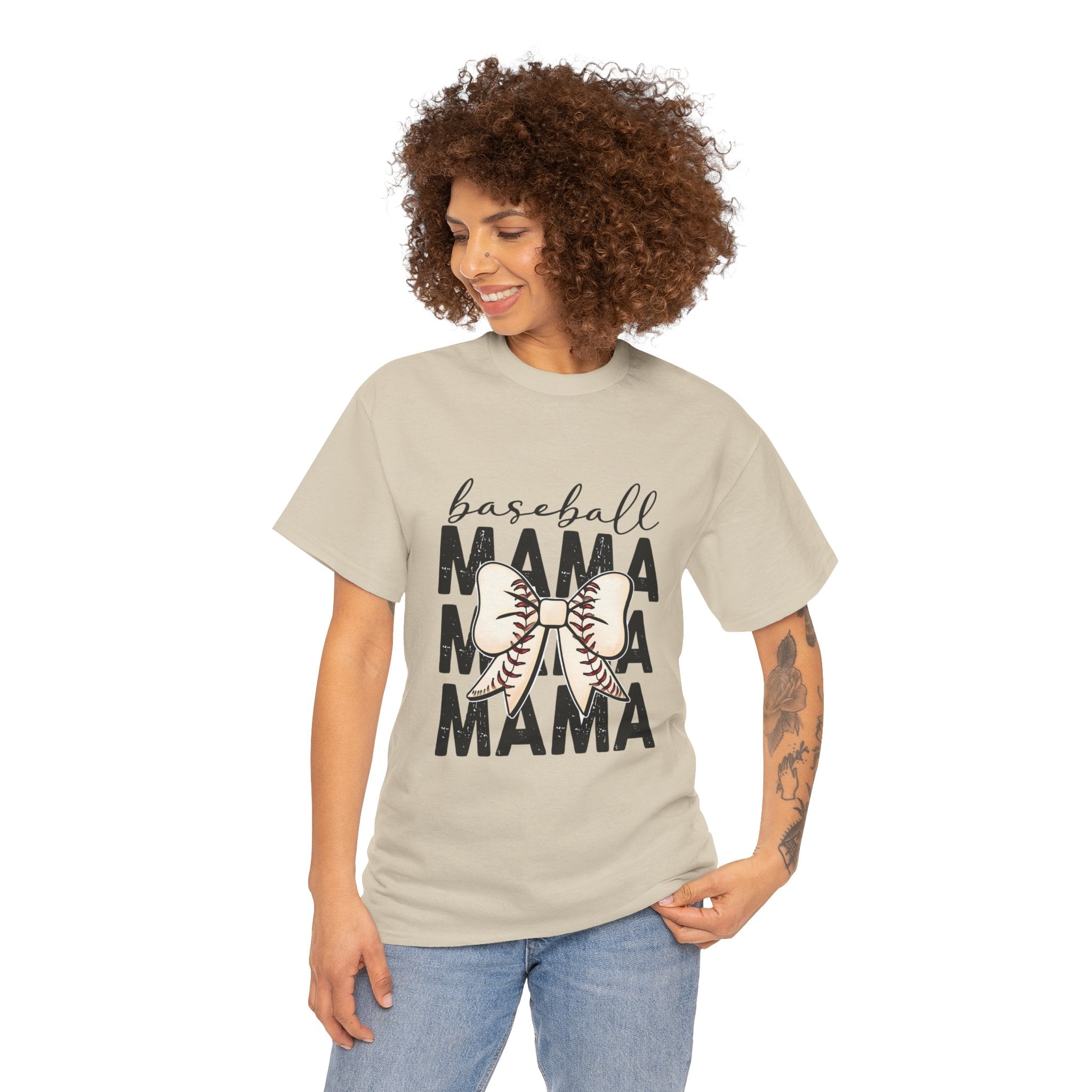 Baseball Mama T-Shirt — Cute Bow Baseball Mom Tee