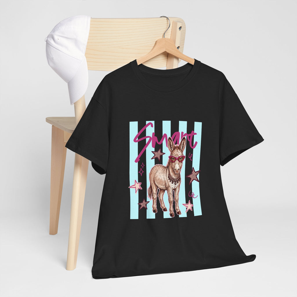 Donkey 'Smart' Graphic Tee — Cute Retro Animal Shirt
