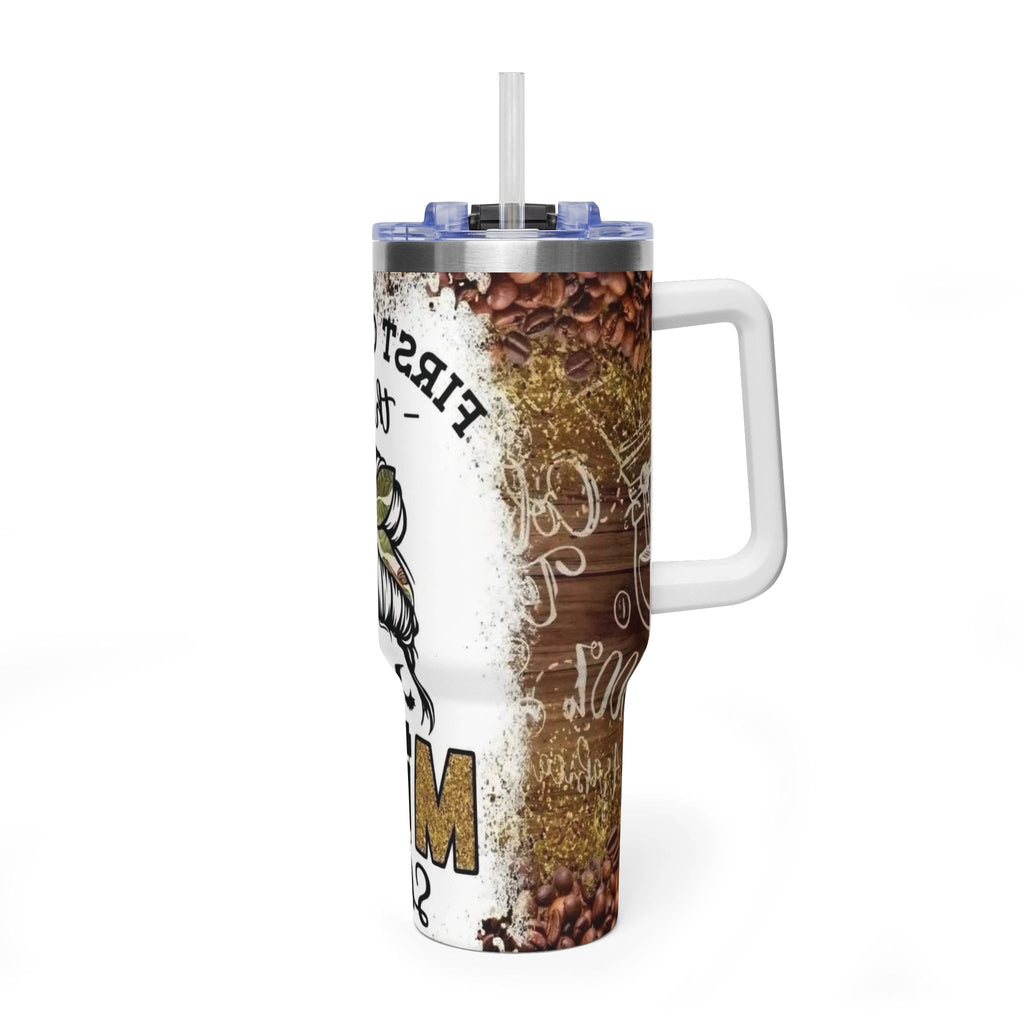 40oz Coffee Mom Tumbler – ‘First Coffee Then Mom’ Vacuum Thermal Travel Cup