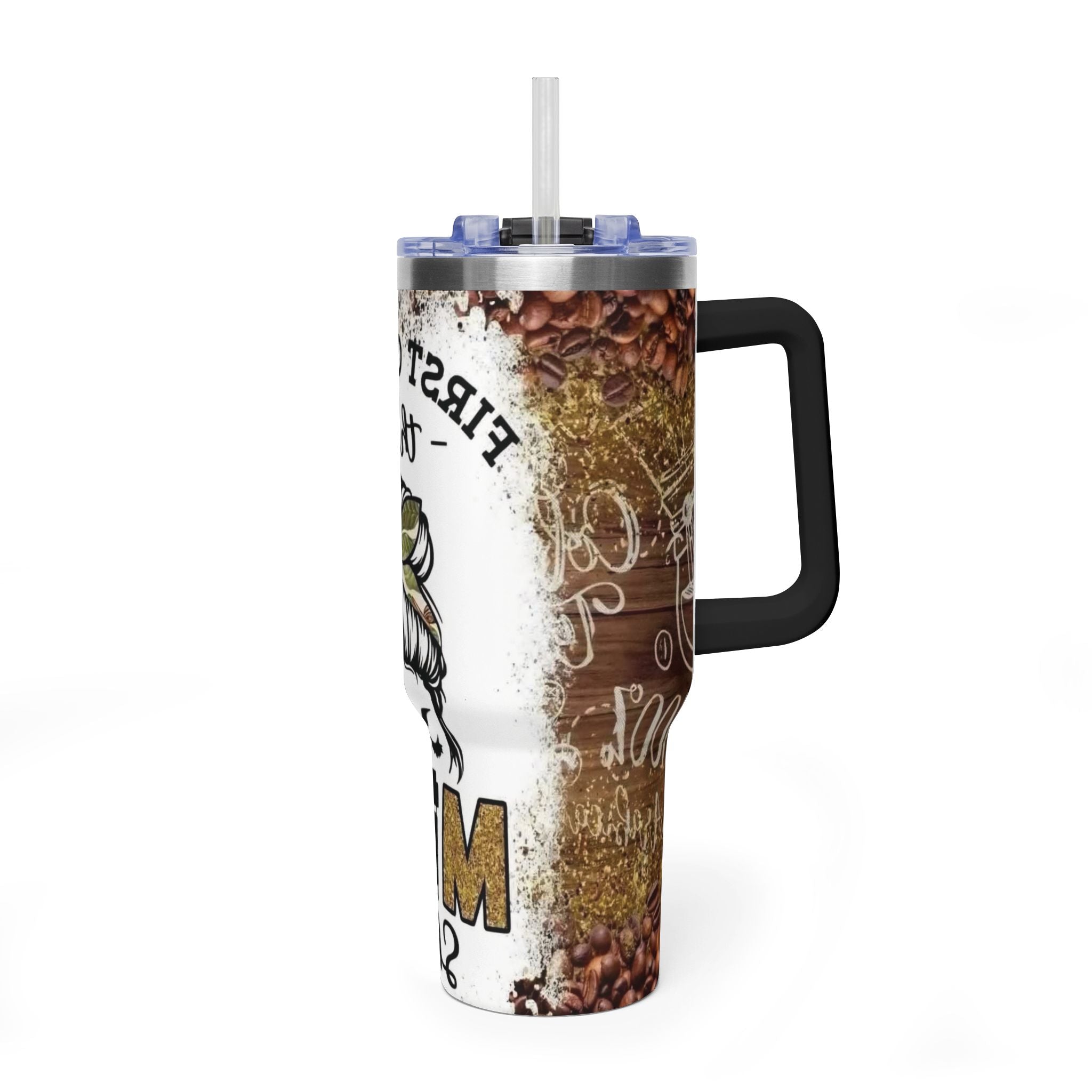 40oz Coffee Mom Tumbler – ‘First Coffee Then Mom’ Vacuum Thermal Travel Cup