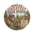 World's Greatest Deer Hunter Round Wood Sign – Funny Hunting Cabin Decor