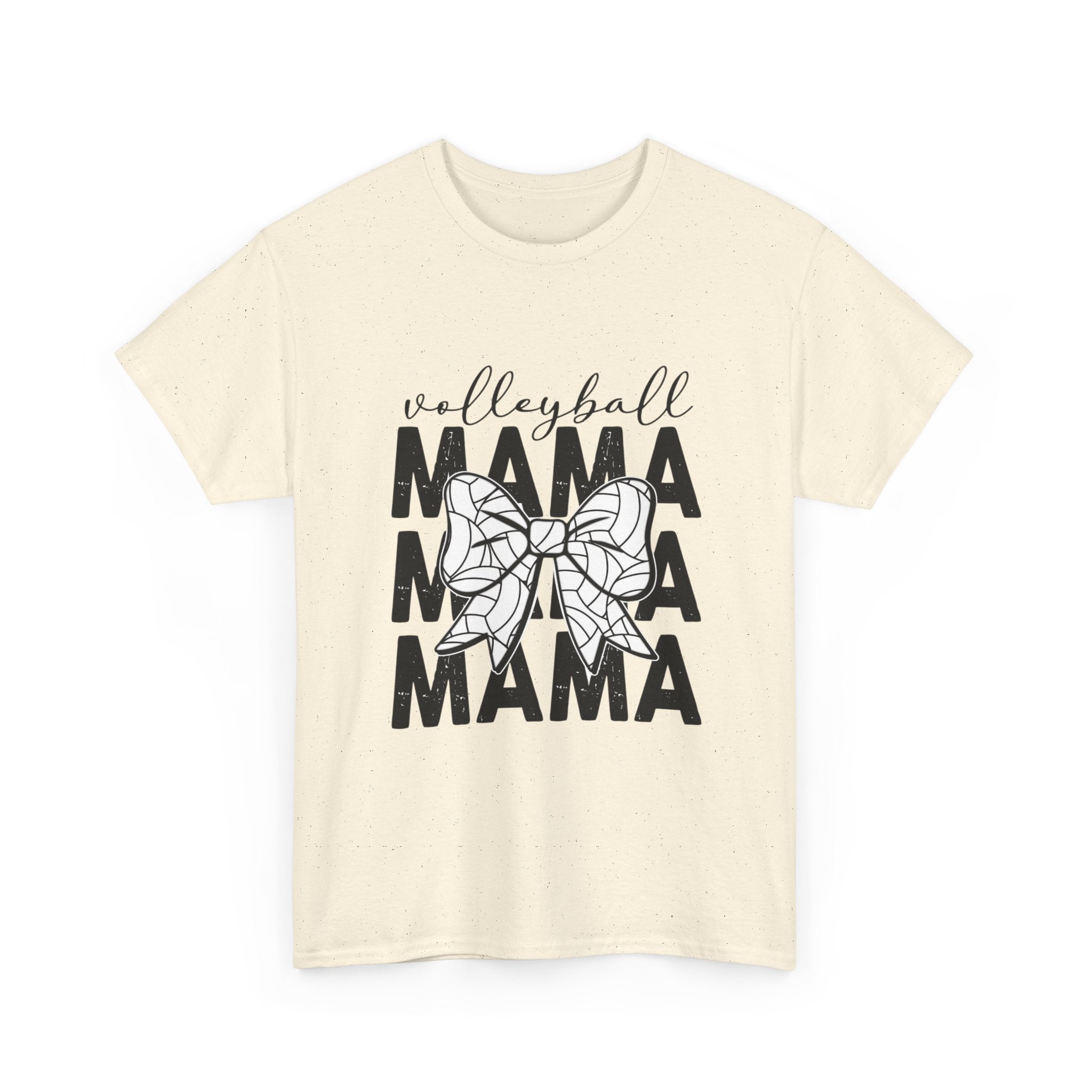 Volleyball Mama T-Shirt — Sporty Mom Graphic Tee with Volleyball Bow