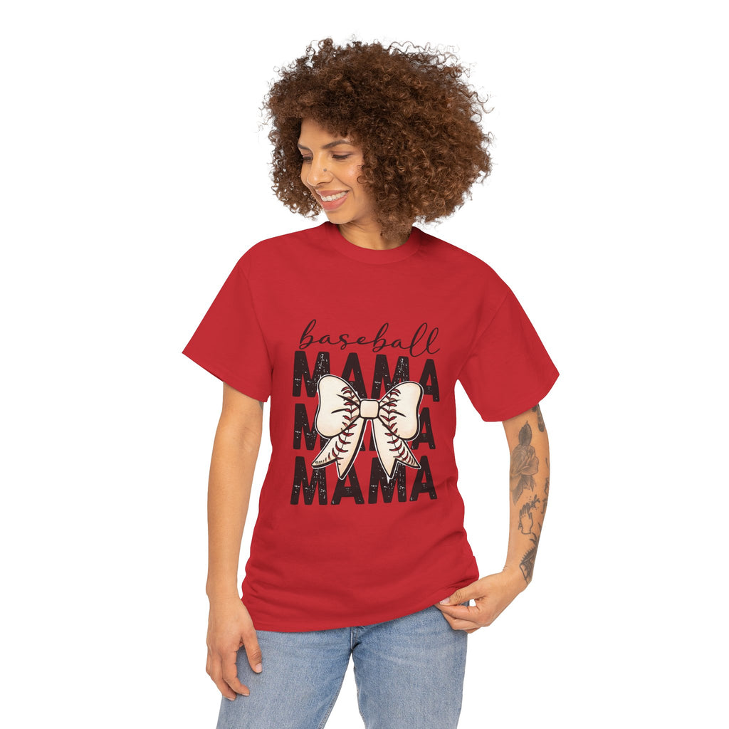 Baseball Mama T-Shirt — Cute Bow Baseball Mom Tee