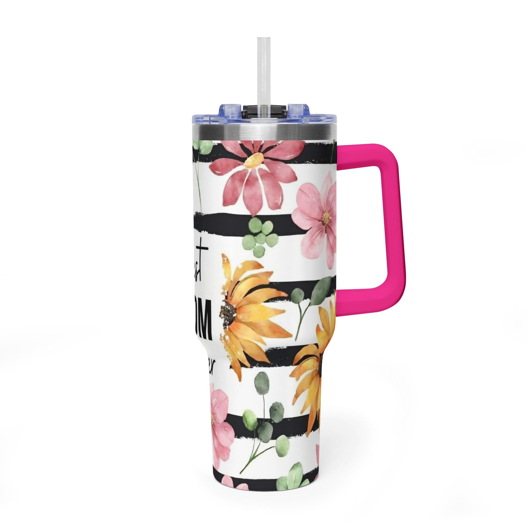 Best Mom Ever 40oz Vacuum Tumbler – Floral Sunflower Travel Cup
