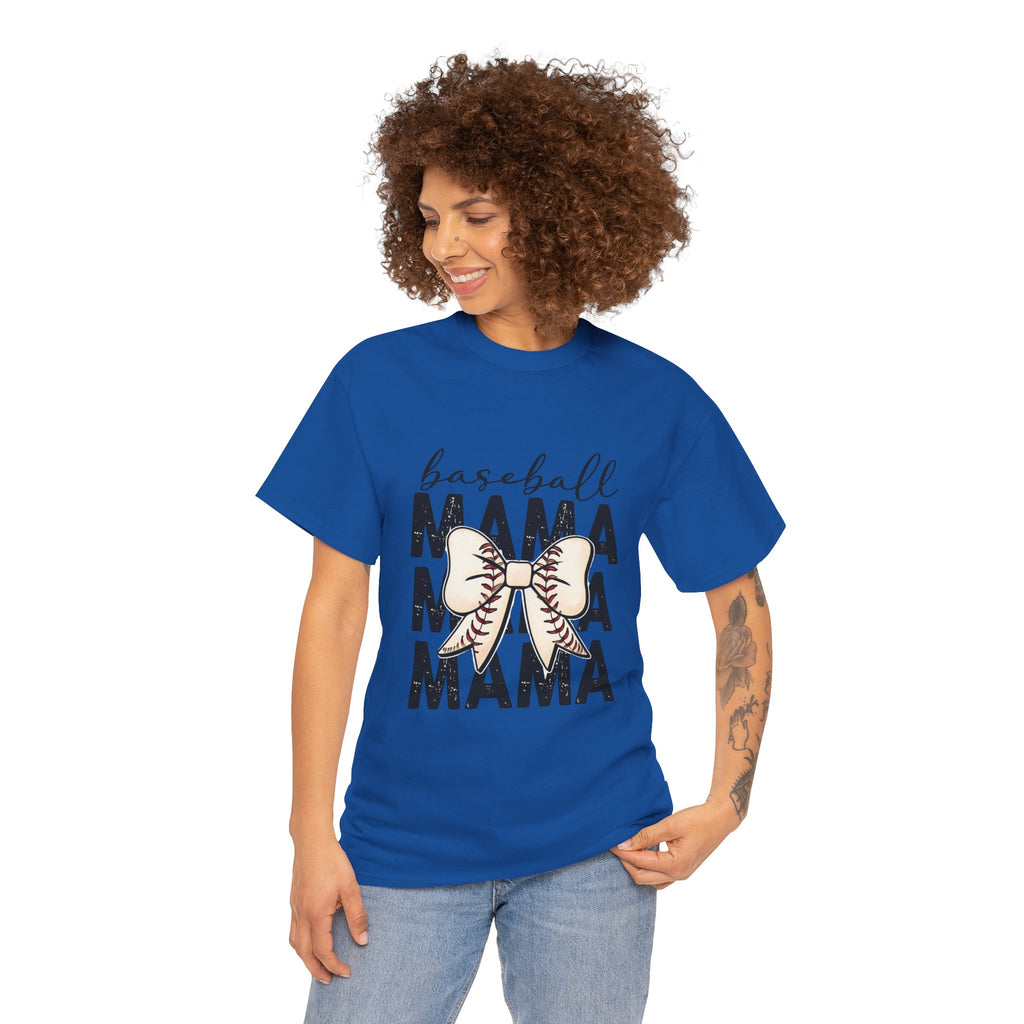 Baseball Mama T-Shirt — Cute Bow Baseball Mom Tee