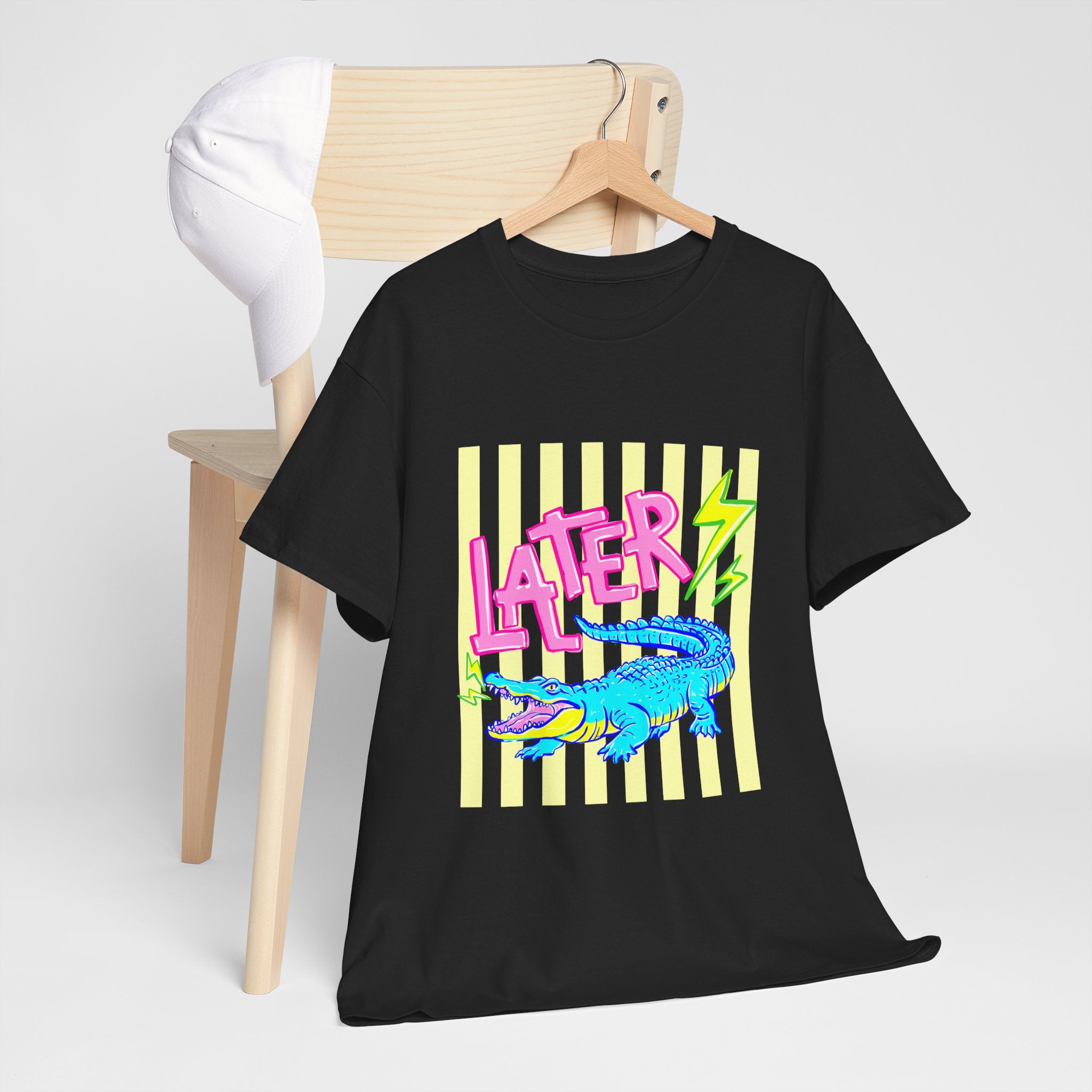 Later Gator Graphic Tee - Neon Retro Alligator Shirt