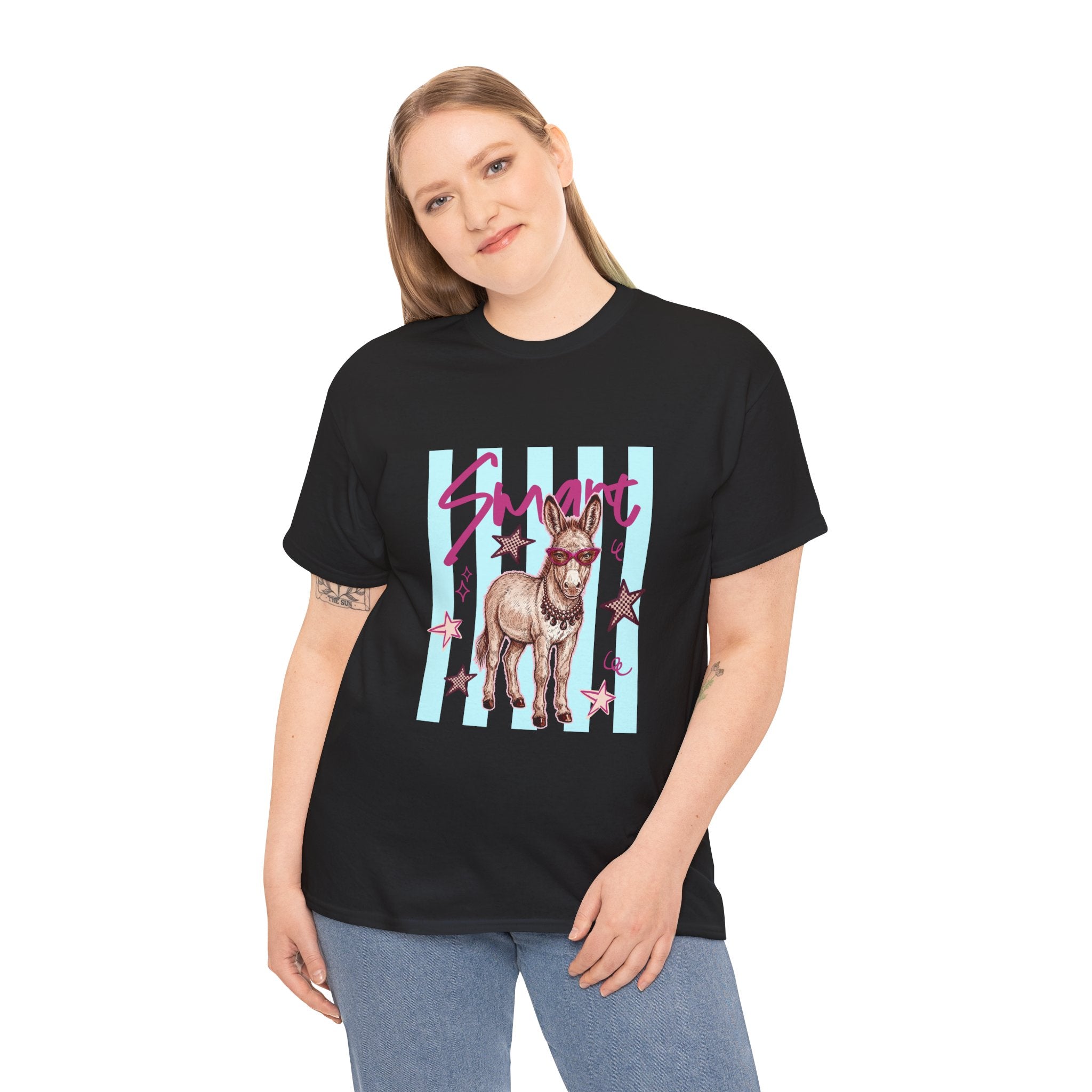 Donkey 'Smart' Graphic Tee — Cute Retro Animal Shirt