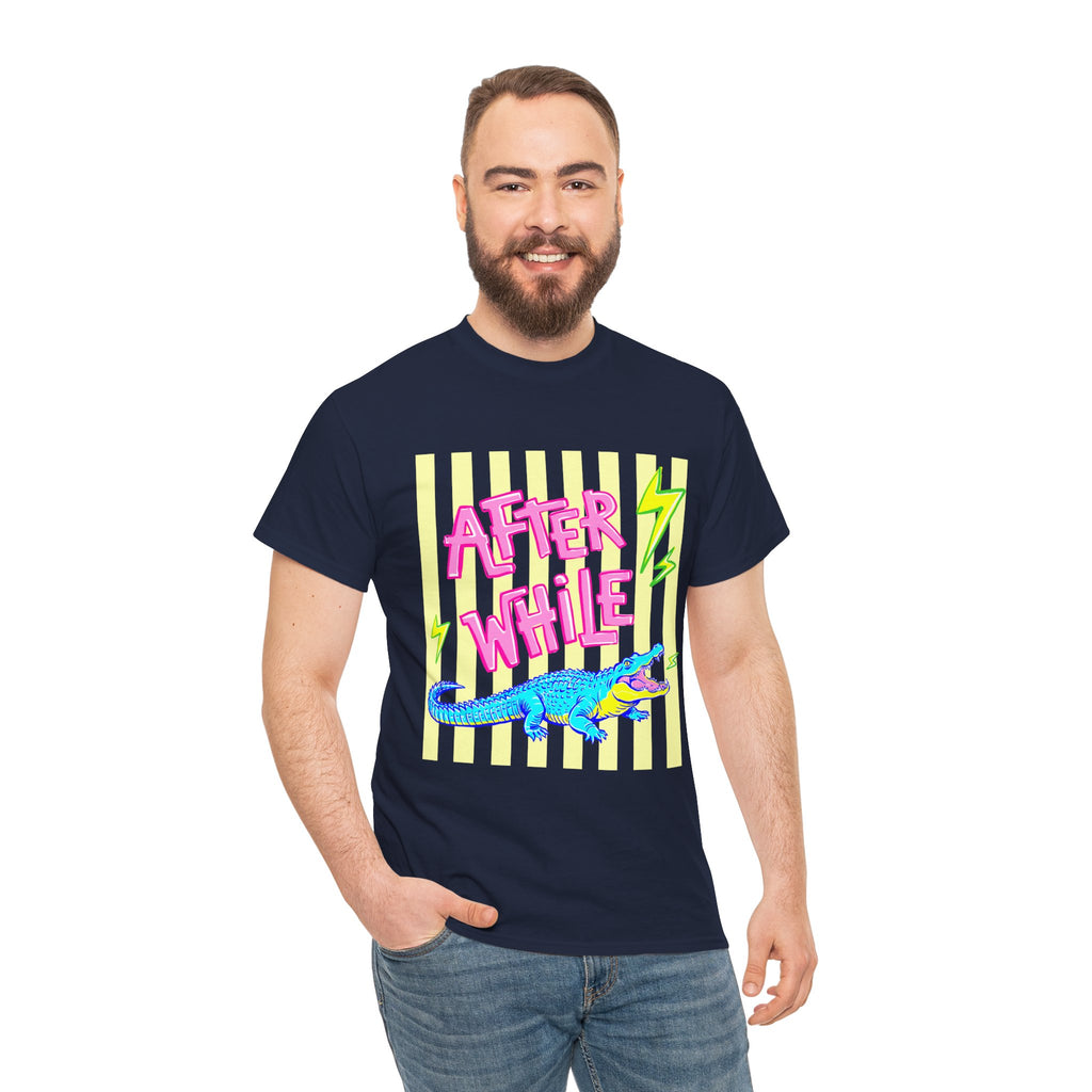 After While Alligator T-Shirt — Retro Neon Graphic Tee