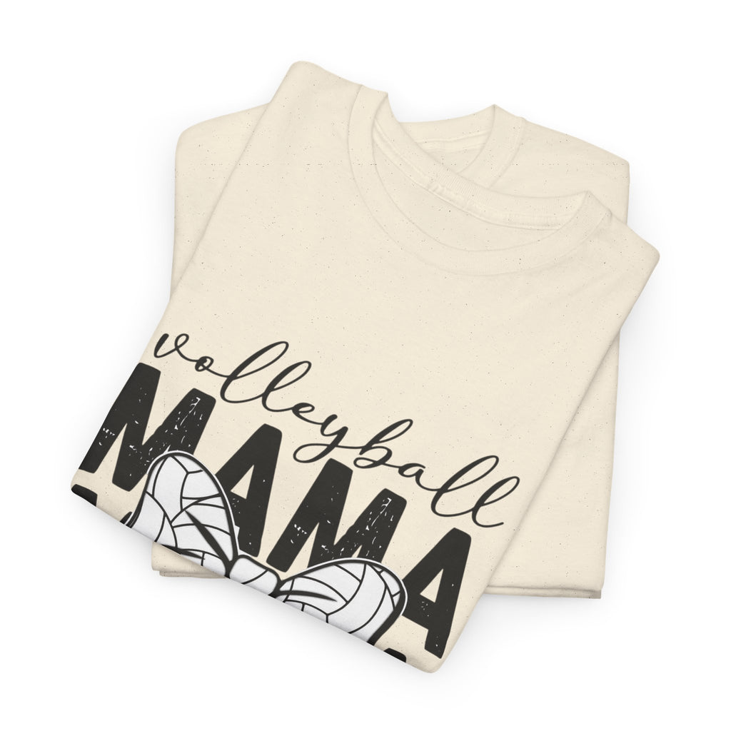 Volleyball Mama T-Shirt — Sporty Mom Graphic Tee with Volleyball Bow