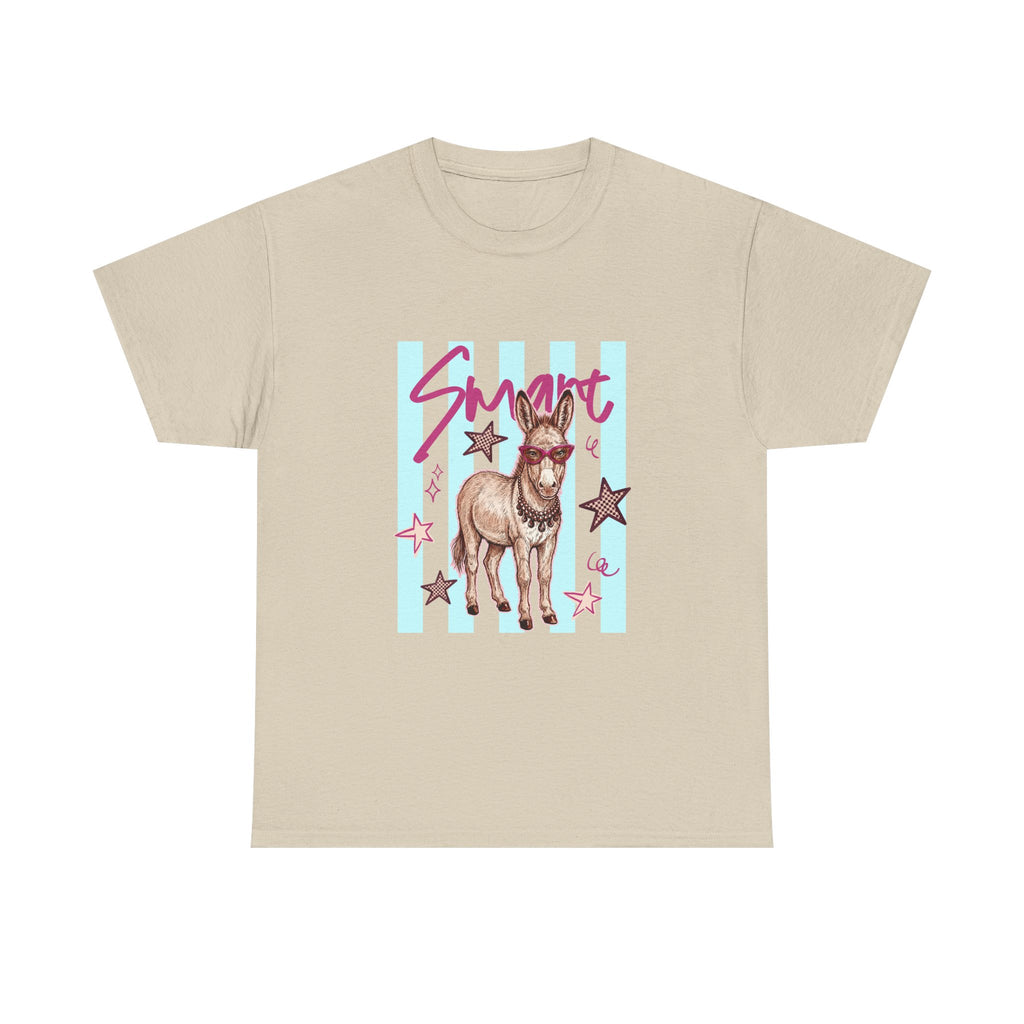 Donkey 'Smart' Graphic Tee — Cute Retro Animal Shirt