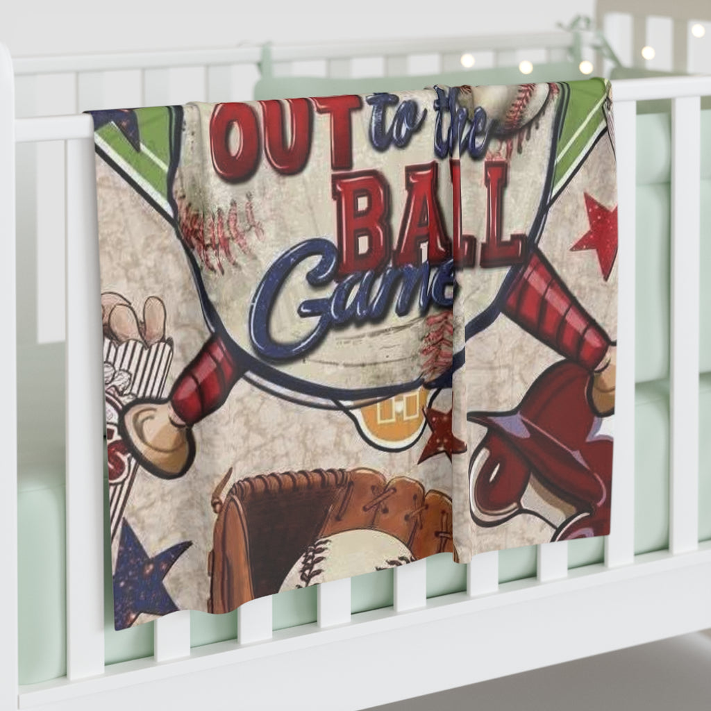Baseball Baby Swaddle Blanket — "Take Me Out to the Ball Game" Infant Wrap