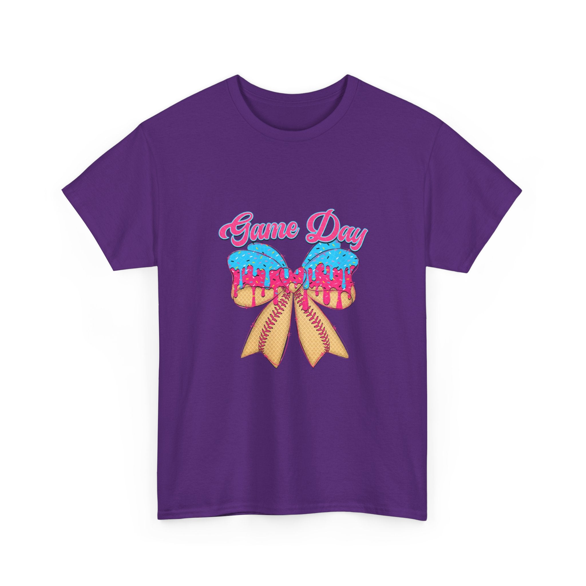 Game Day Cheer T-Shirt — Pink & Blue Pom Pom Cheerleading Tee