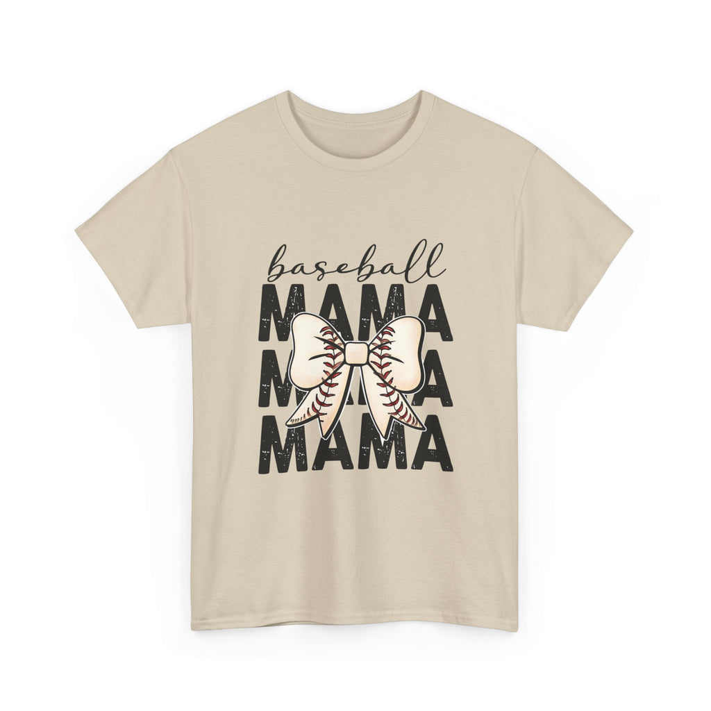 Baseball Mama T-Shirt — Cute Bow Baseball Mom Tee