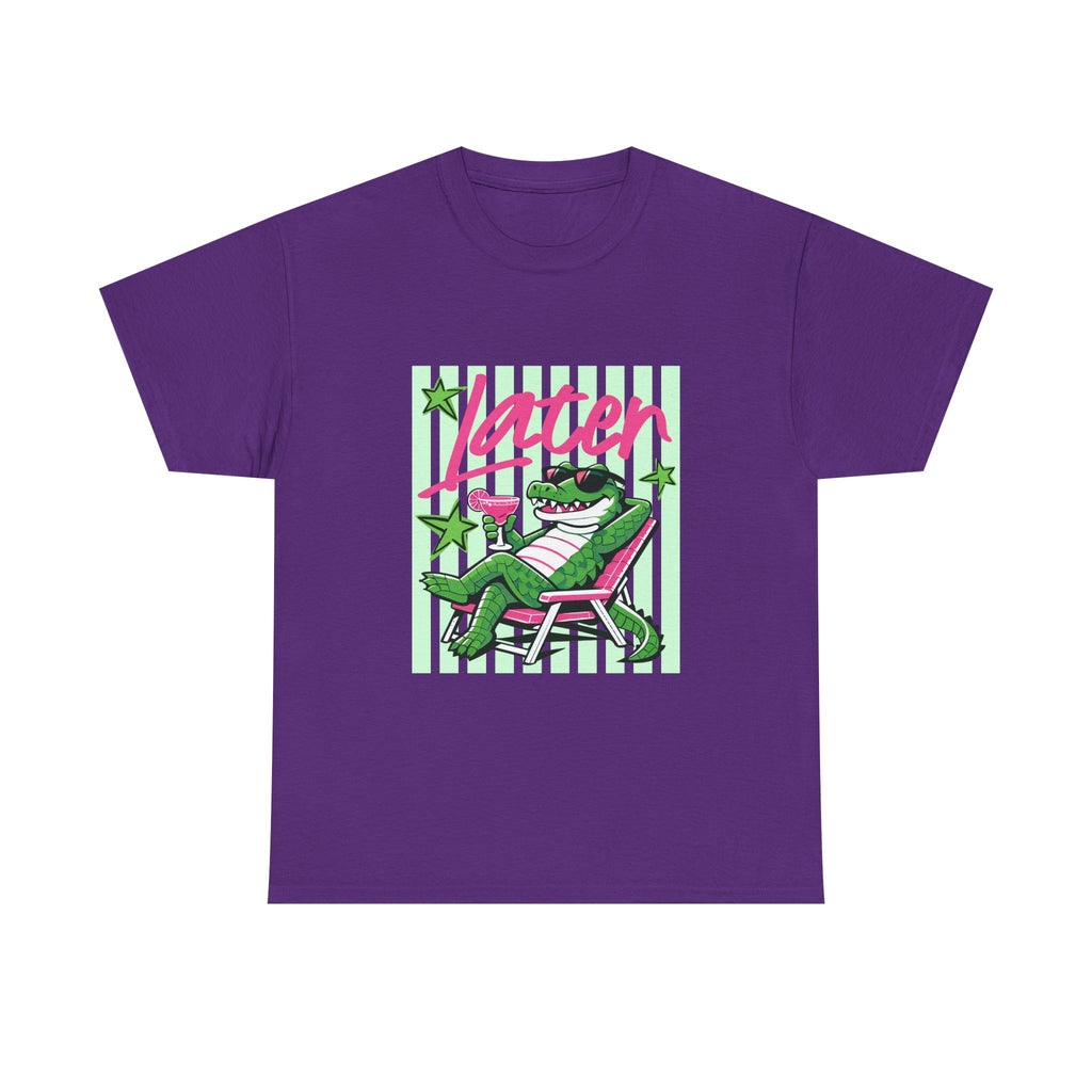 Crocodile Chill Tee — "Later" Lounge Alligator Graphic T-Shirt
